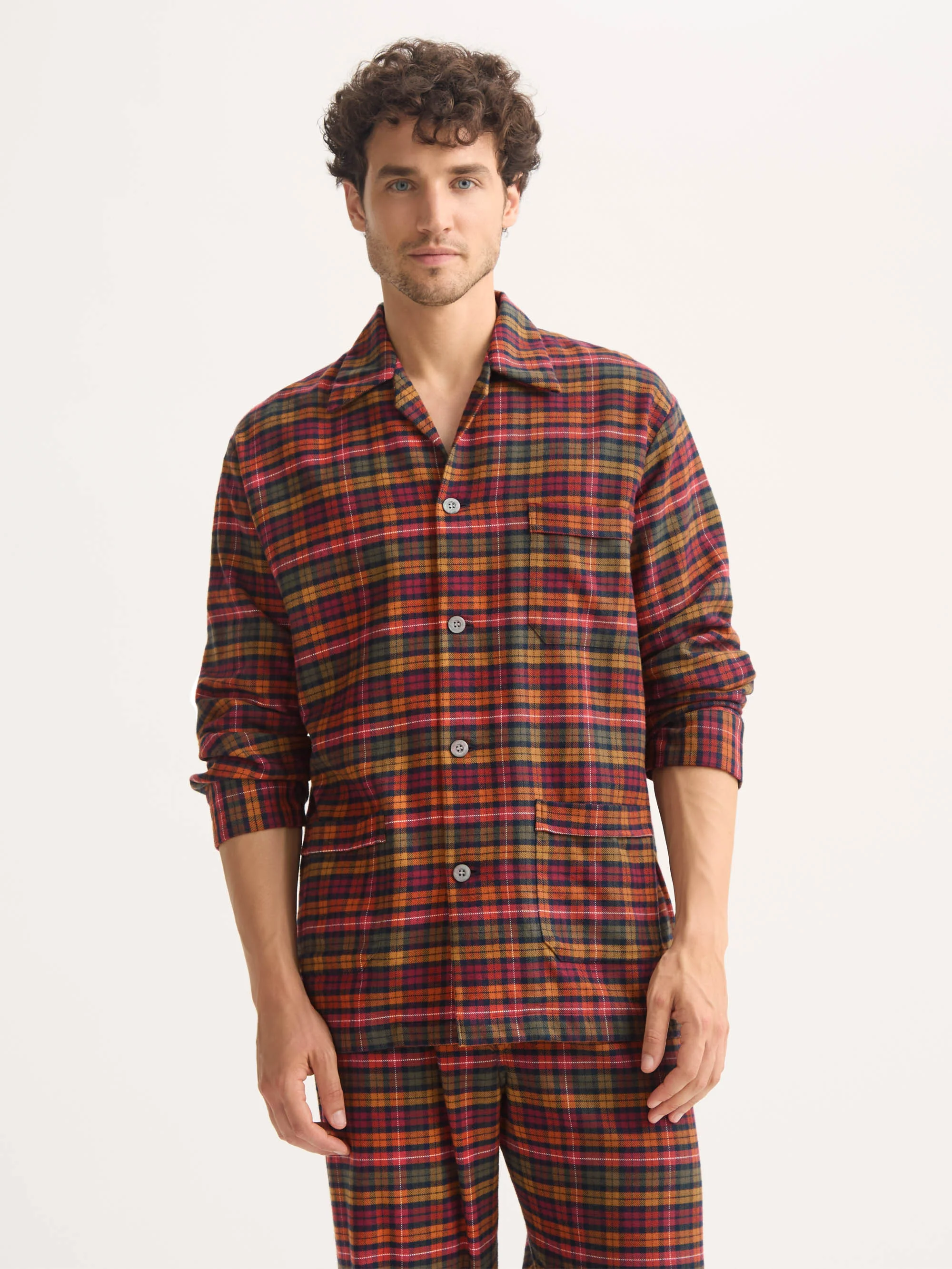 Men's Classic Fit Pyjamas Kelburn Brushed Cotton Multicolour Check - Image 5
