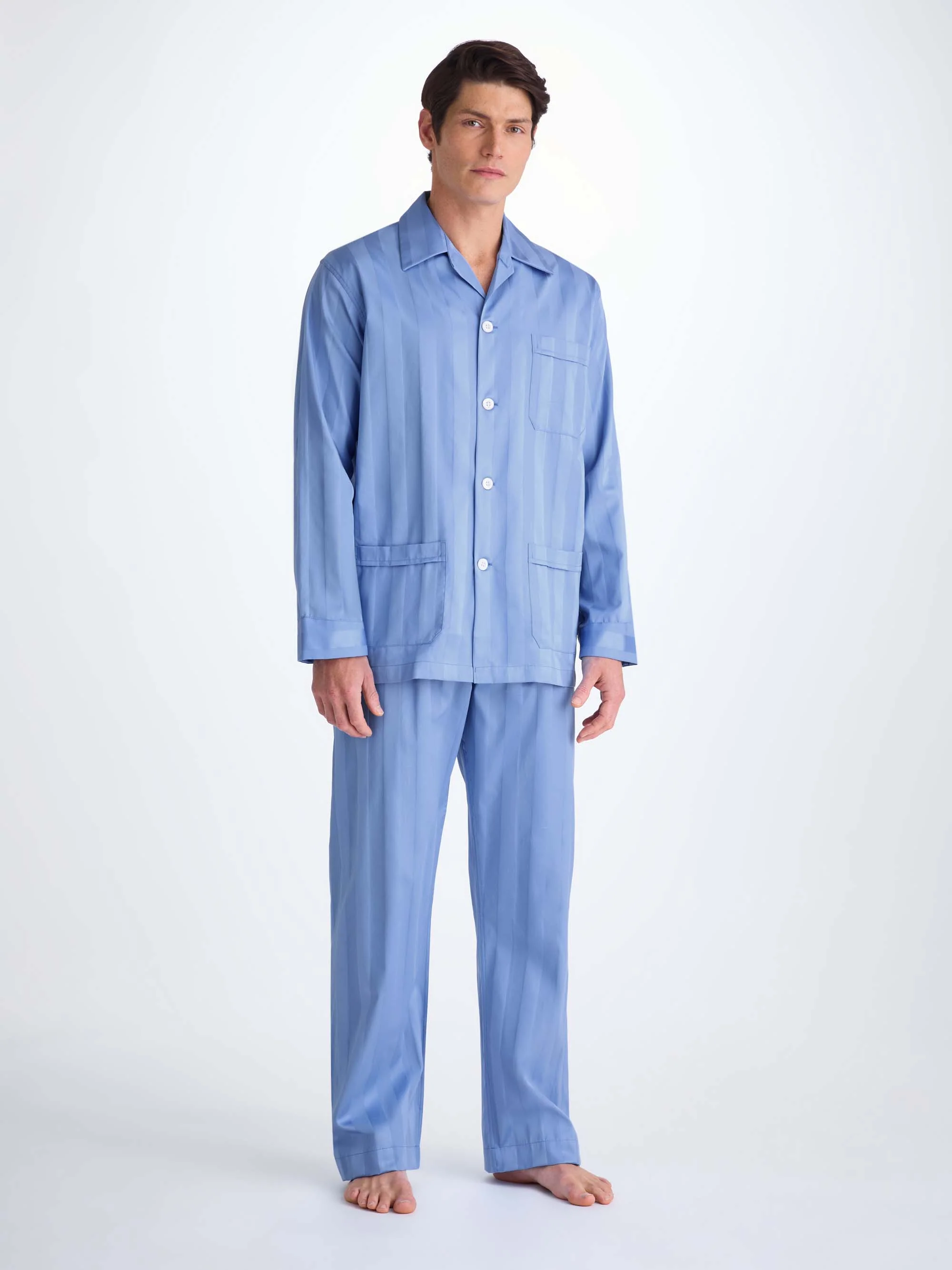 Men's Classic Fit Pyjamas Lingfield Cotton French - Image 3