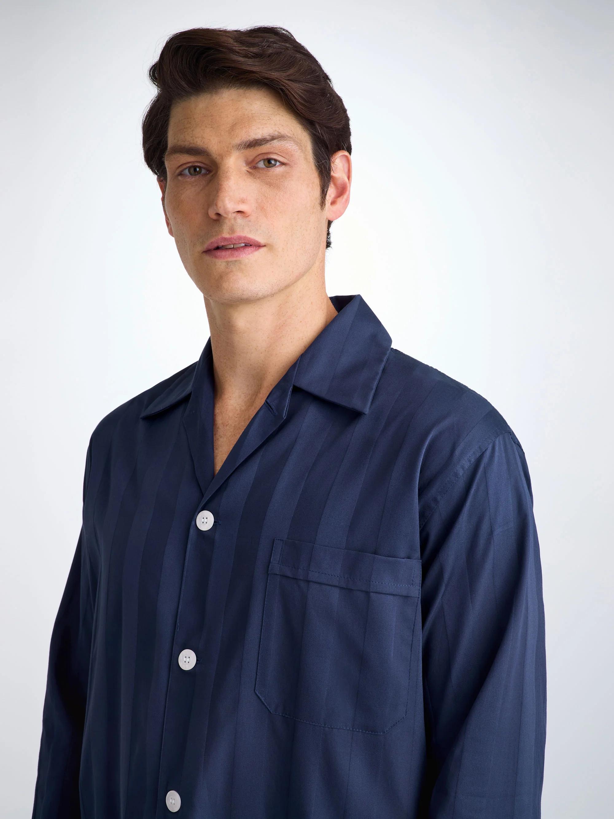 Men's Classic Fit Pyjamas Lingfield Cotton Navy - Image 4