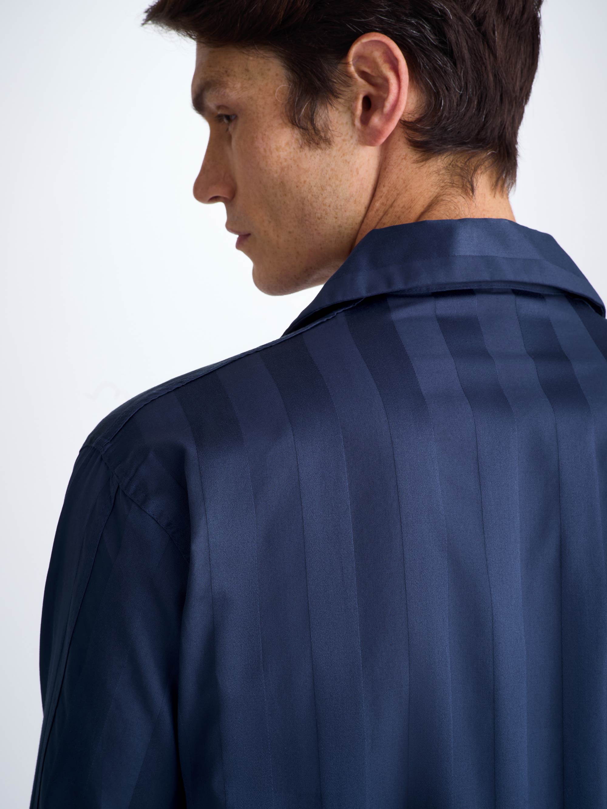 Men's Classic Fit Pyjamas Lingfield Cotton Navy - Image 5