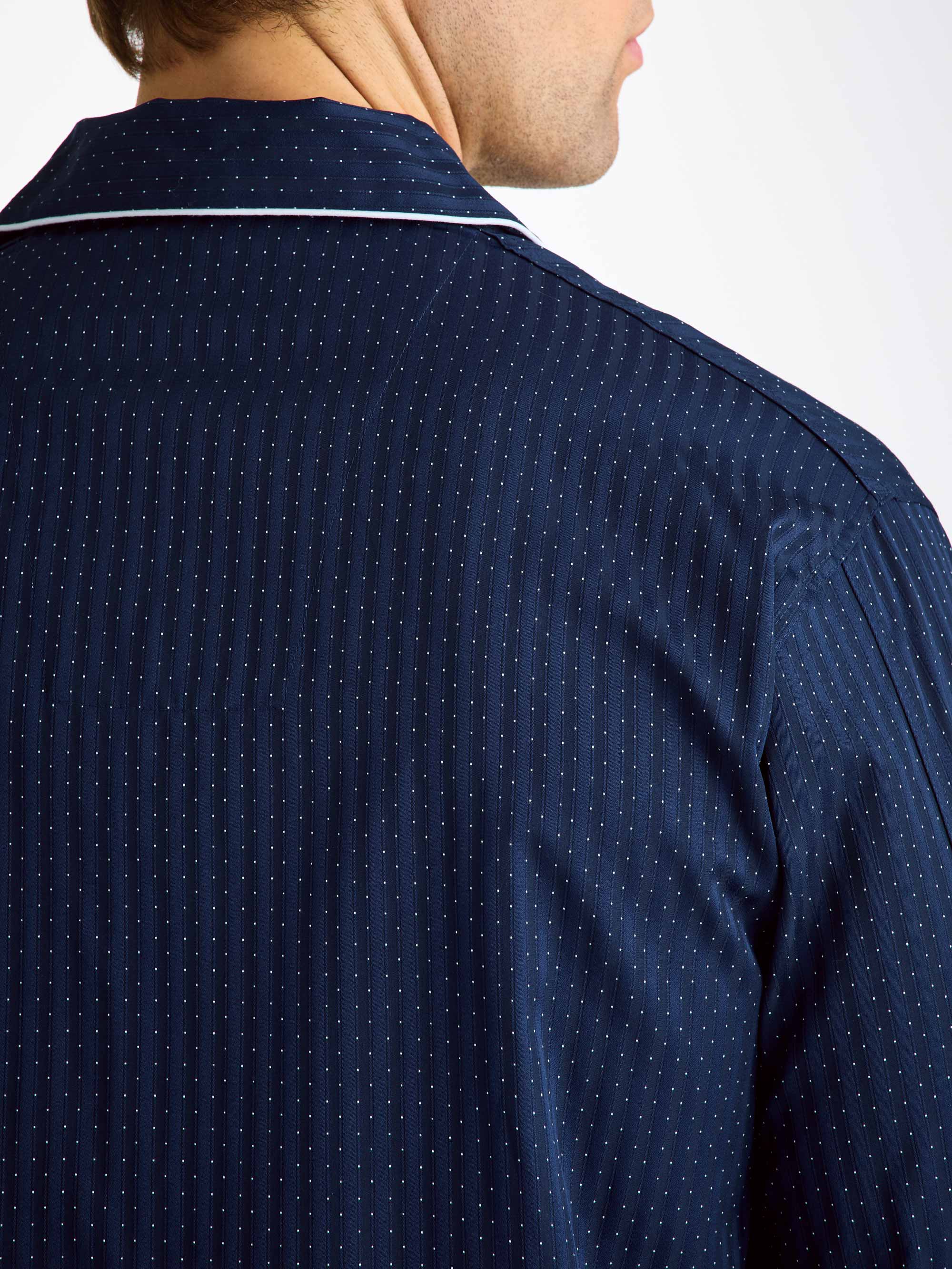 Men's Classic Fit Pyjamas Royal 40 Cotton Navy - Image 4
