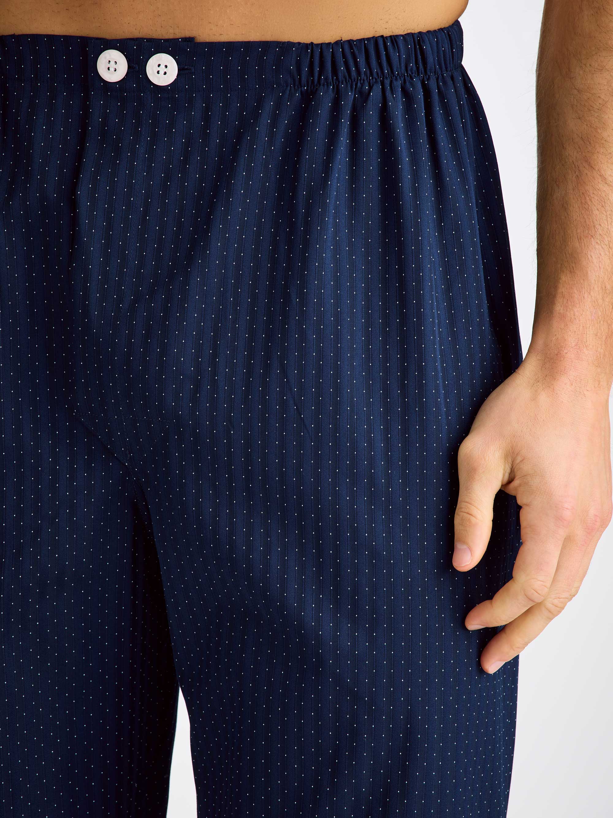 Men's Classic Fit Pyjamas Royal 40 Cotton Navy - Image 5