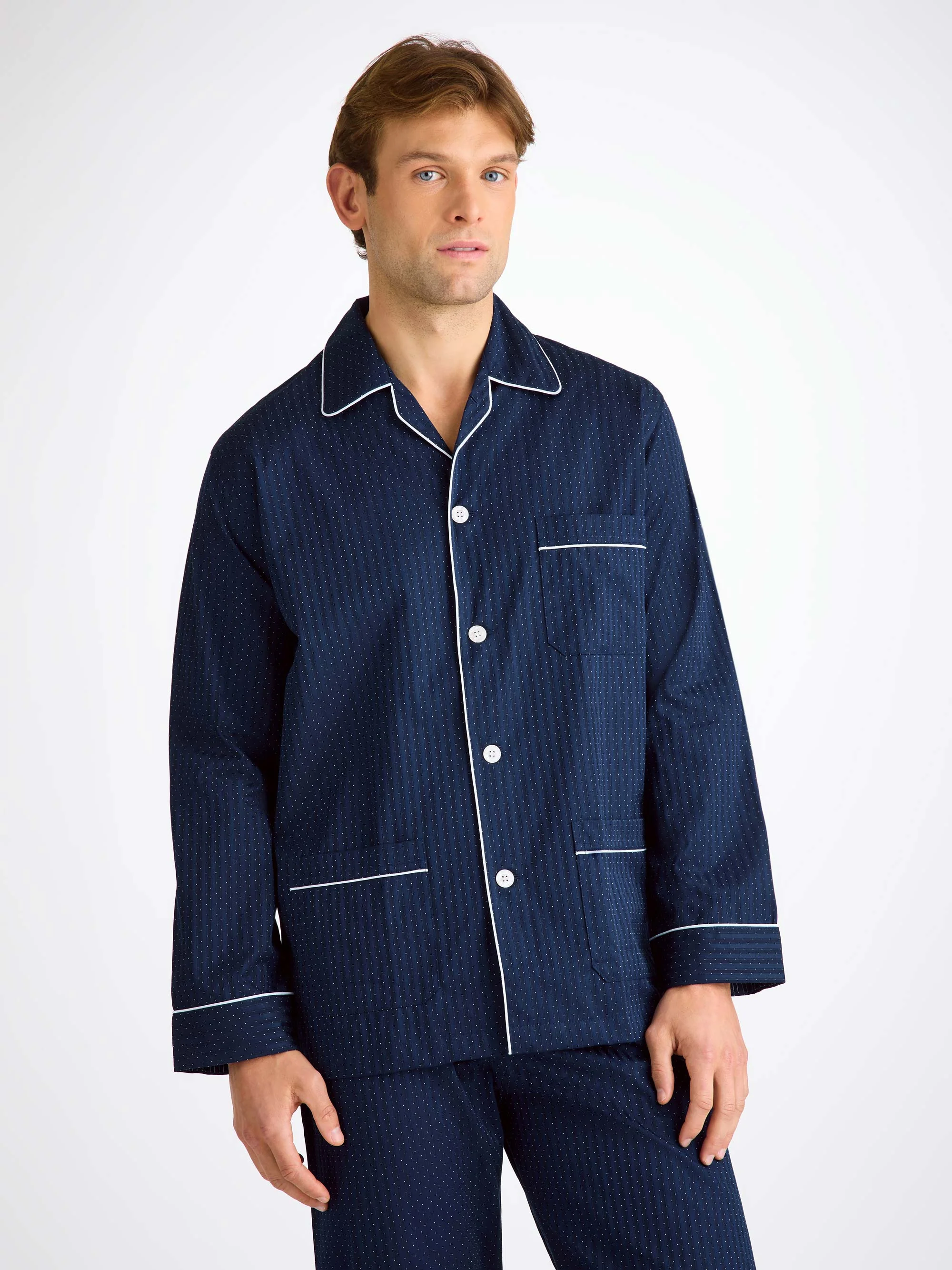 Men's Classic Fit Pyjamas Royal 40 Cotton Navy - Image 6