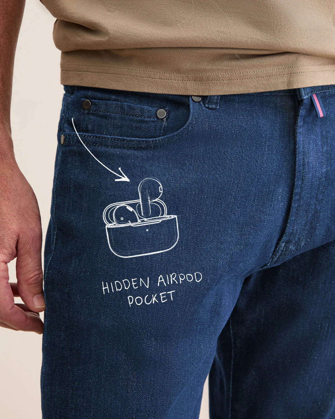 Men's Denim Jeans Soft Wash Mid Blue - Image 9