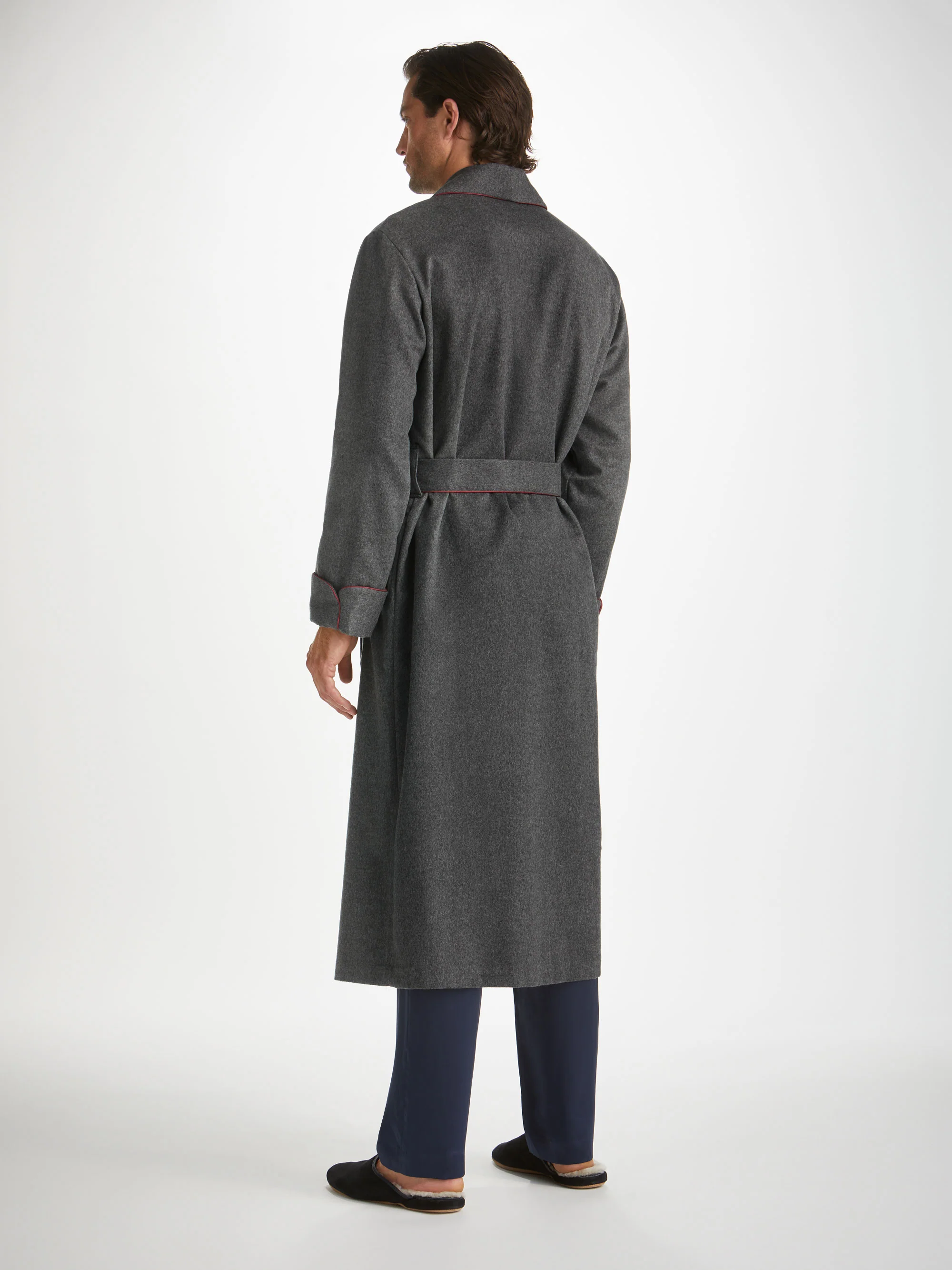Men's Dressing Gown Duke Cashmere Charcoal - Image 3