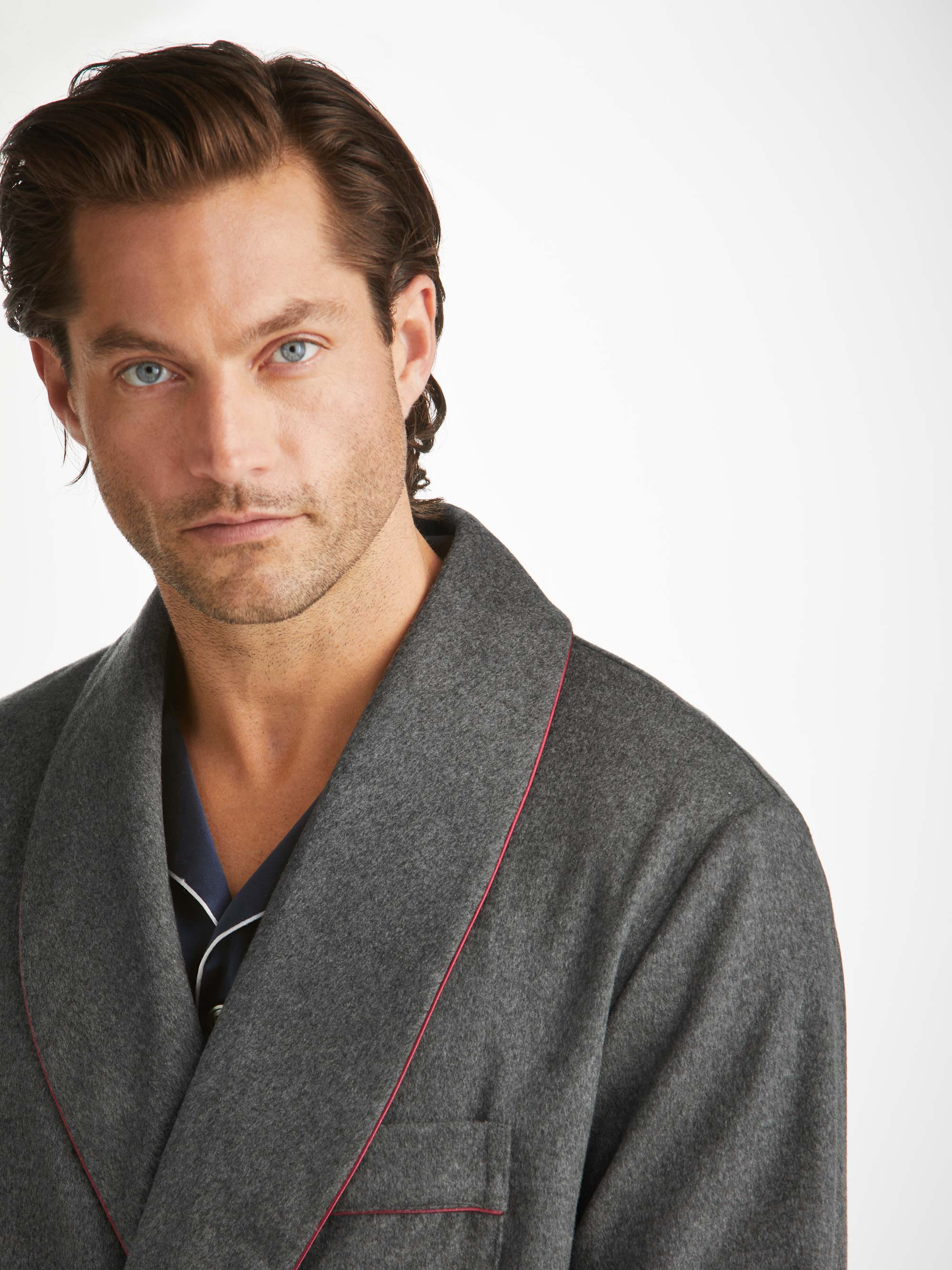 Men's Dressing Gown Duke Cashmere Charcoal - Image 6