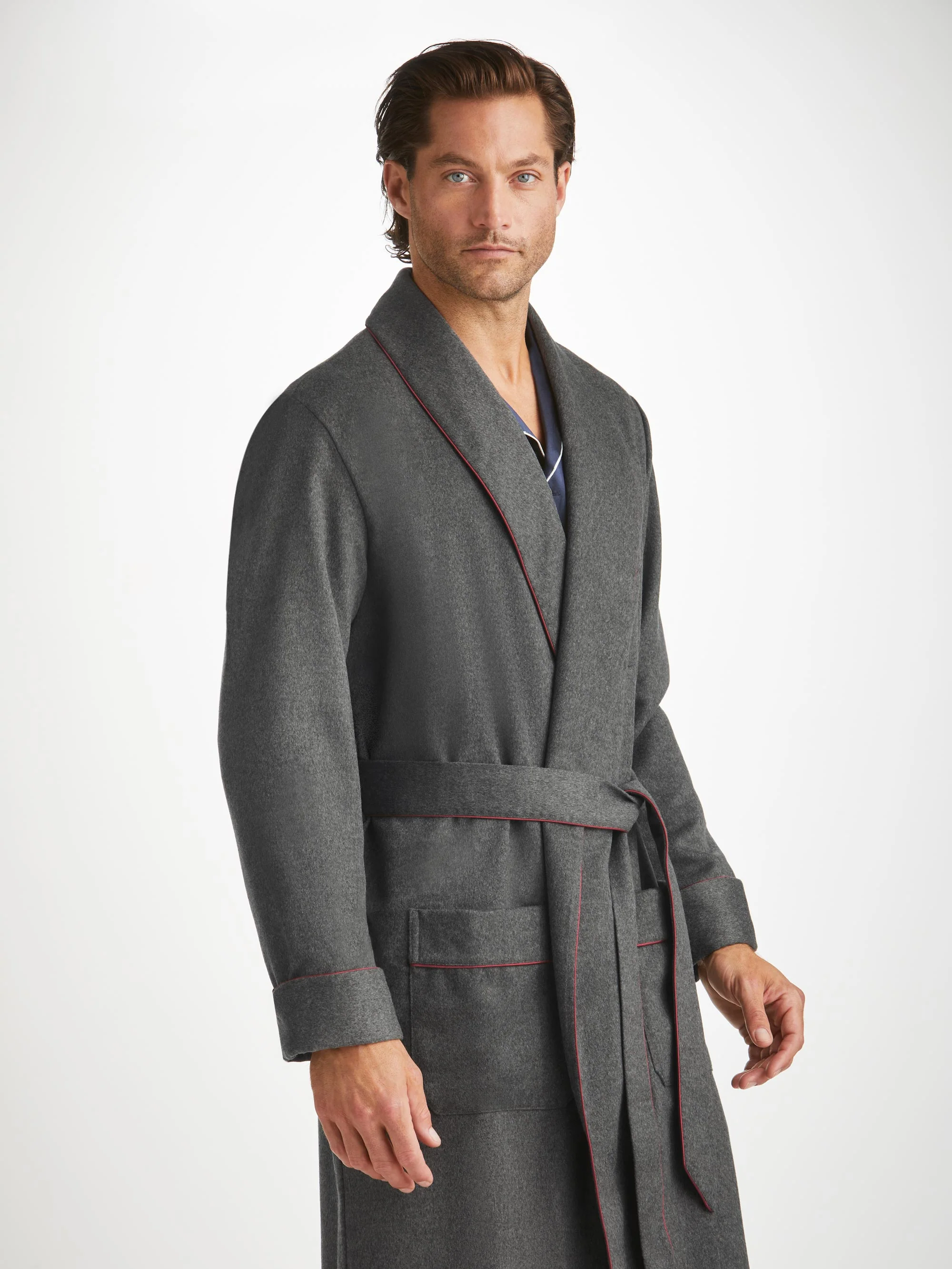 Men's Dressing Gown Duke Cashmere Charcoal - Image 7