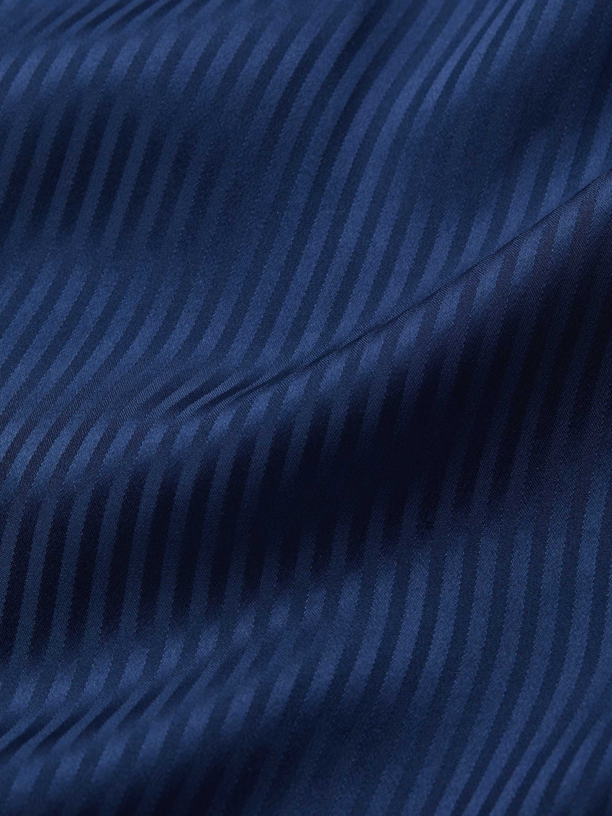 Men's Dressing Gown Woburn 8 Silk Satin Navy - Image 9