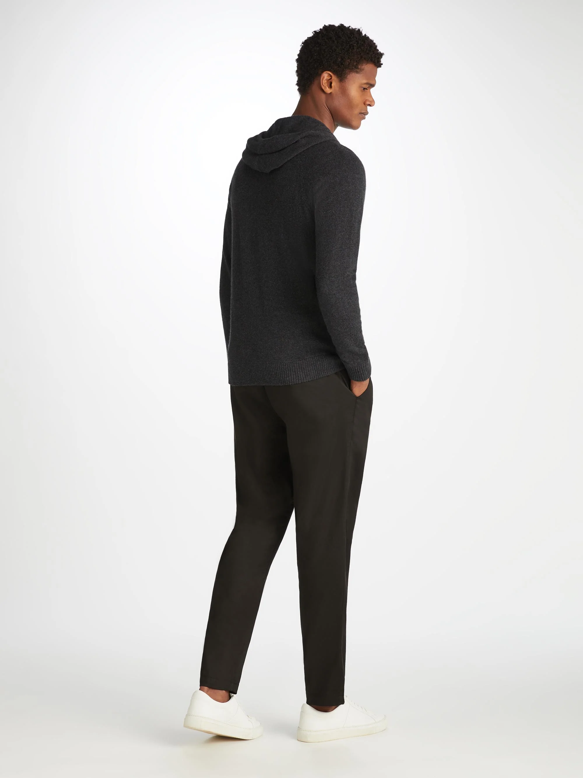 Men's Finley Cashmere Hoodie and Track Pants Charcoal Set - Image 3