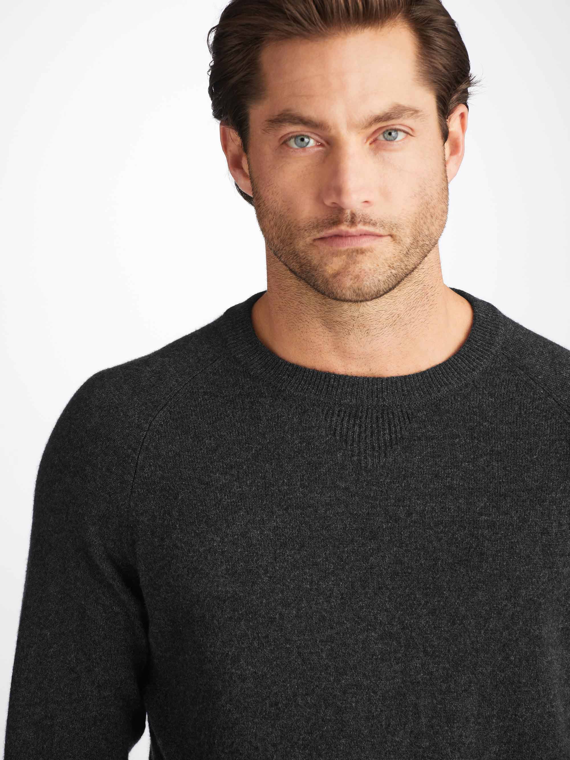 Men's Finley Sweater and Track Pants Cashmere Set Charcoal - Image 3