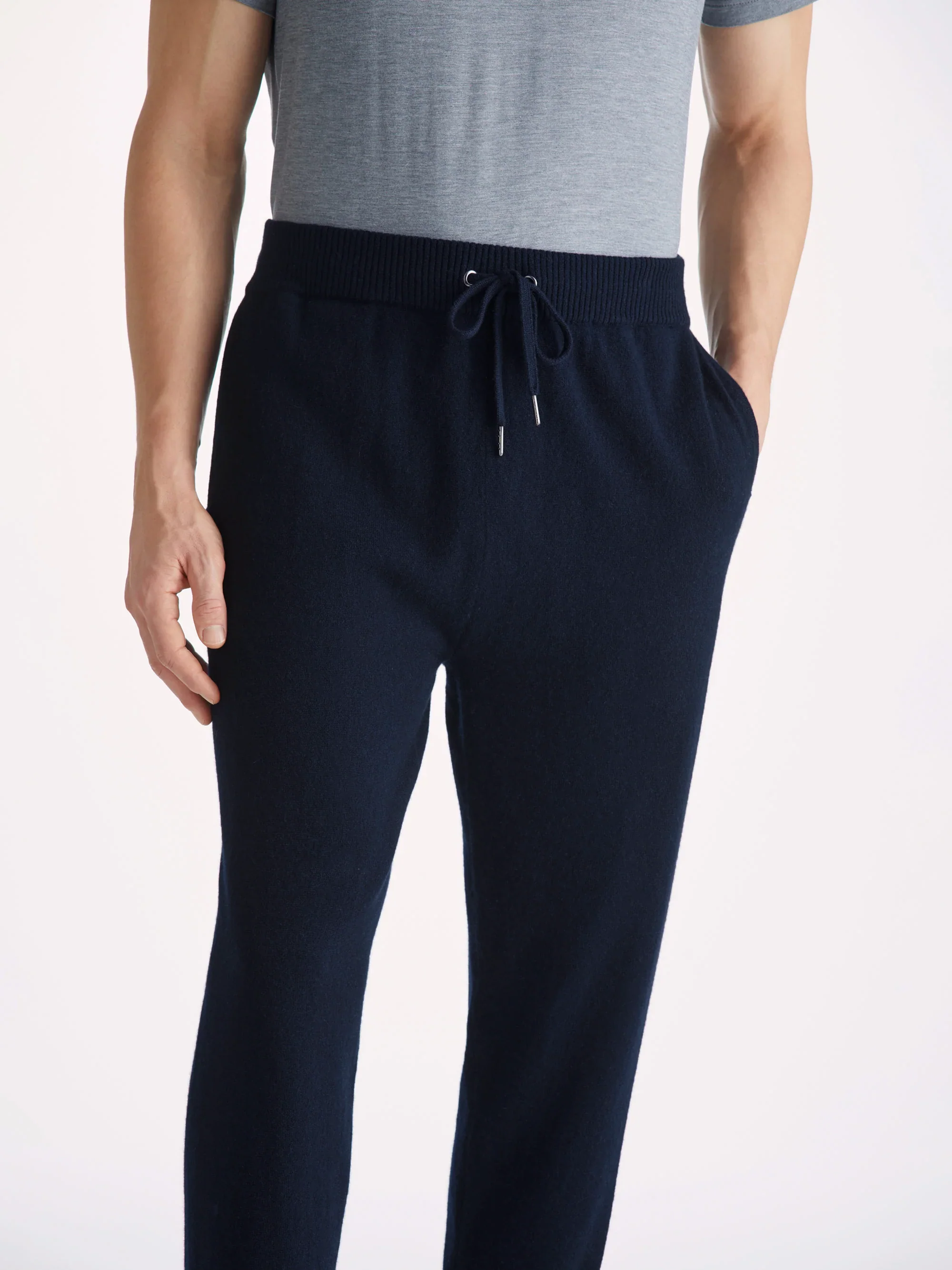 Men's Finley Sweater and Track Pants Cashmere Set Navy - Image 4