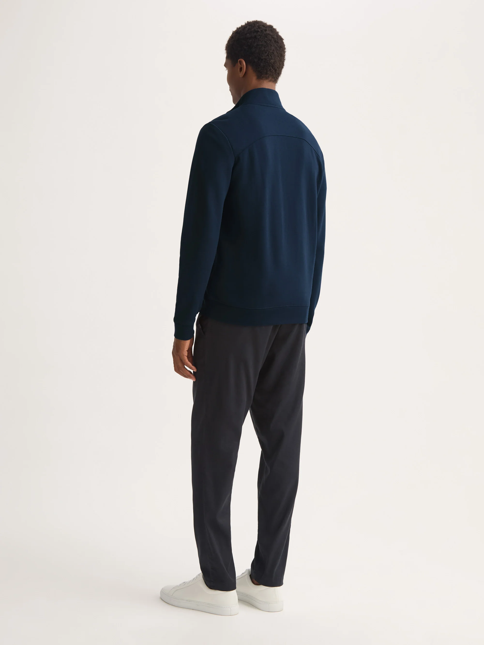 Men's Half-Zip Pullover Quinn Cotton Modal Navy - Image 4