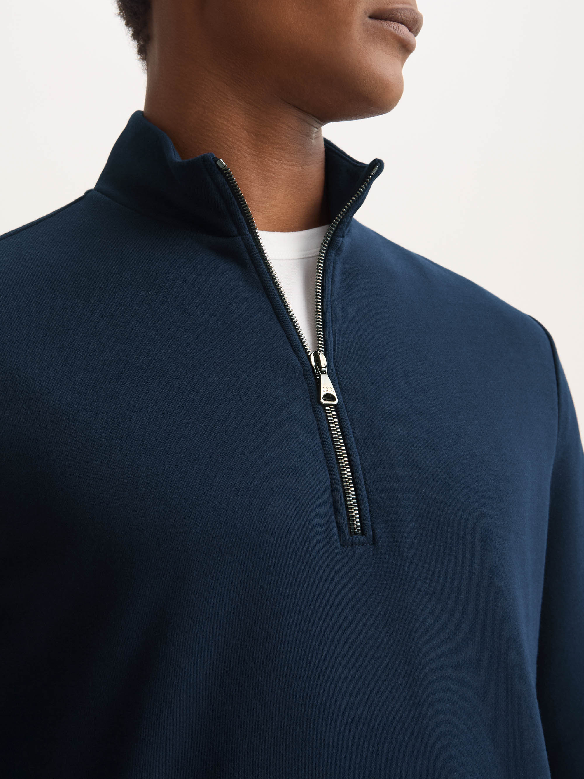 Men's Half-Zip Pullover Quinn Cotton Modal Navy - Image 5