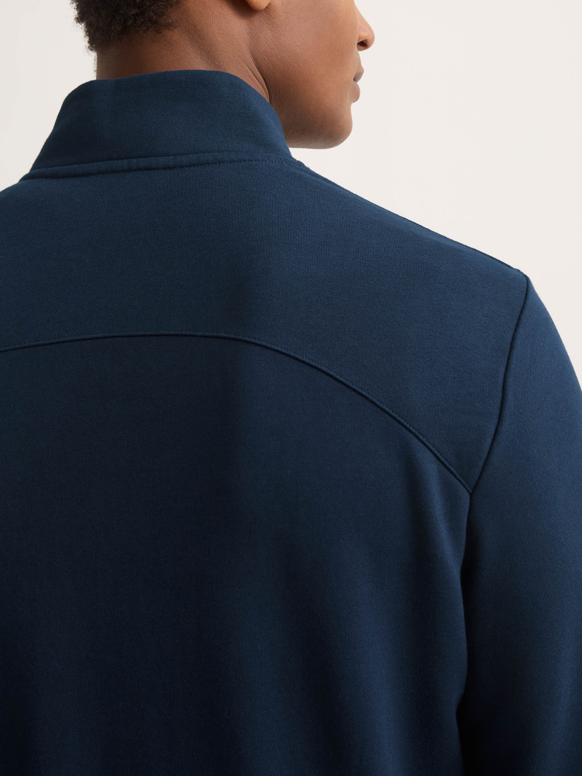 Men's Half-Zip Pullover Quinn Cotton Modal Navy - Image 7