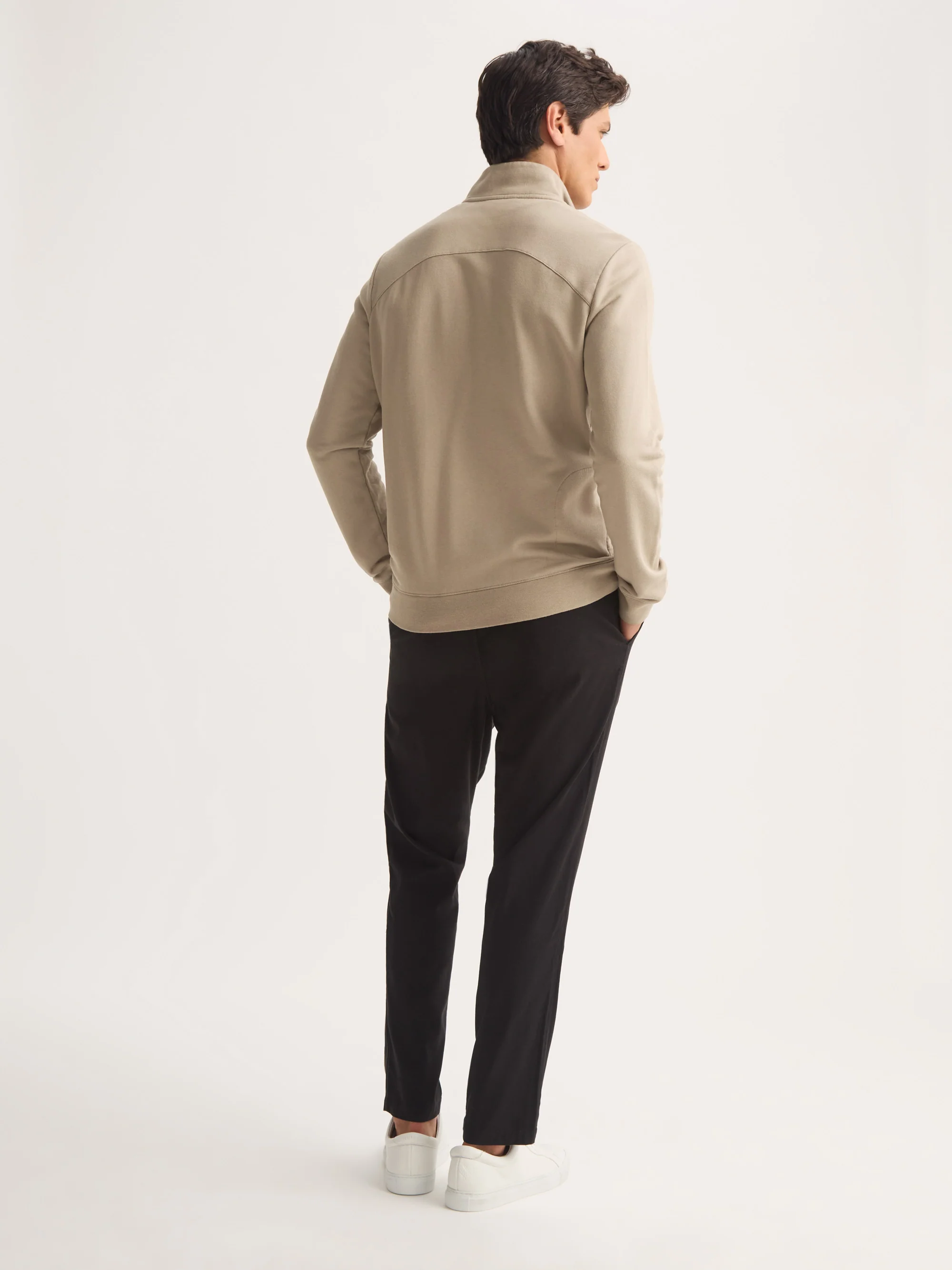 Men's Half-Zip Pullover Quinn Cotton Modal Taupe - Image 3