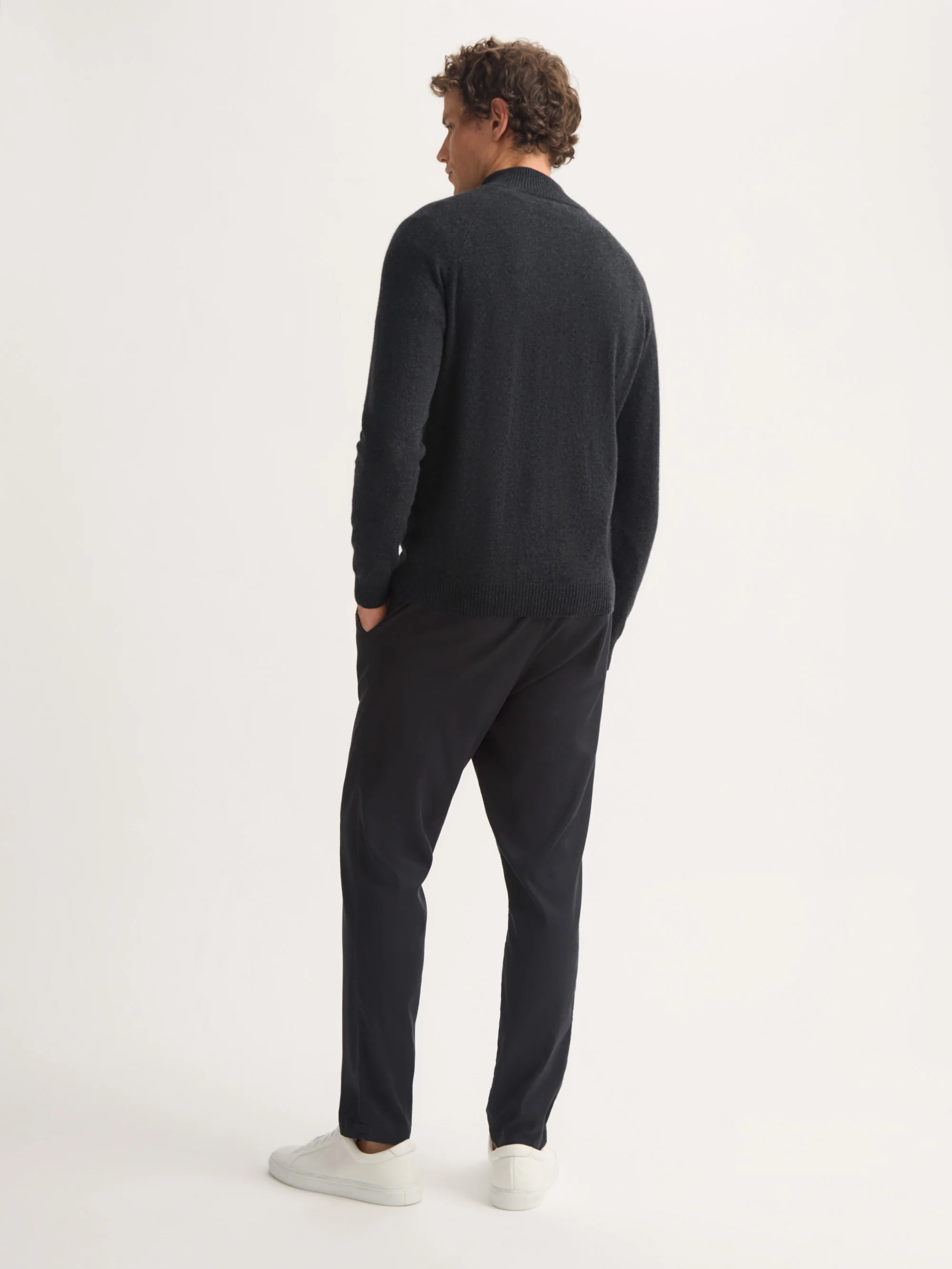 Men's Half-Zip Sweater Finley Cashmere Charcoal - Image 3