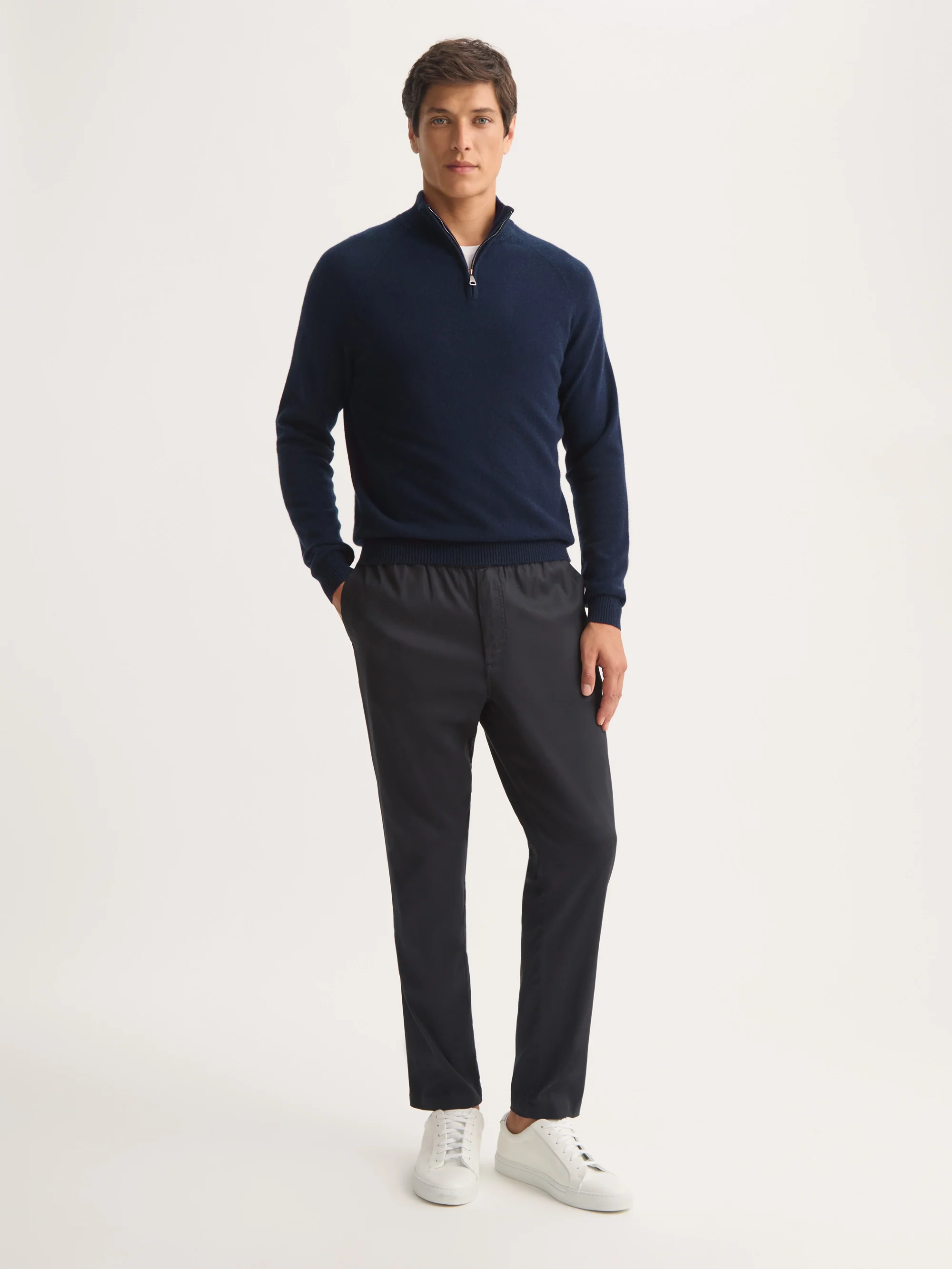 Men's Half-Zip Sweater Finley Cashmere Navy - Image 2