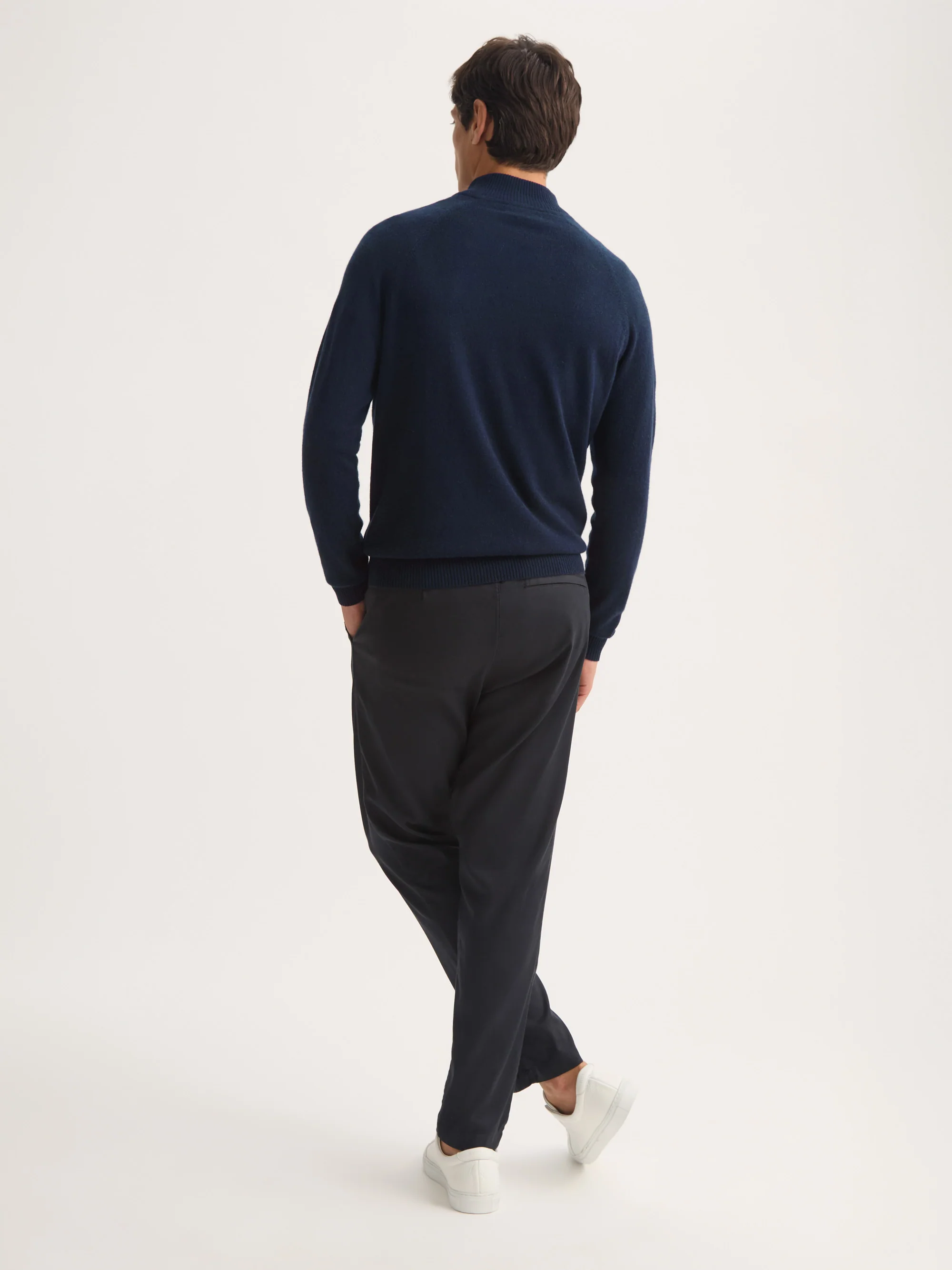 Men's Half-Zip Sweater Finley Cashmere Navy - Image 3