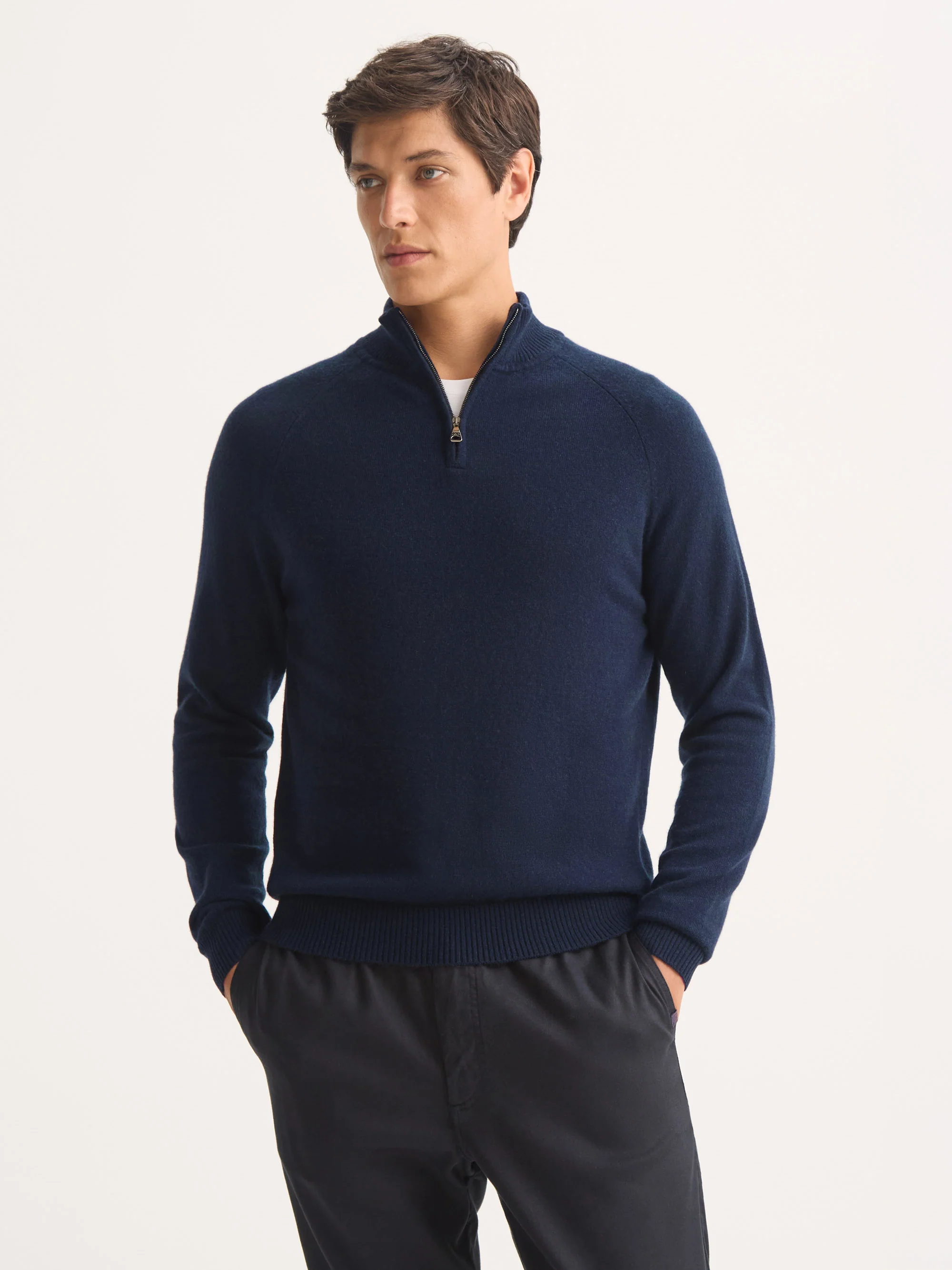 Men's Half-Zip Sweater Finley Cashmere Navy - Image 7