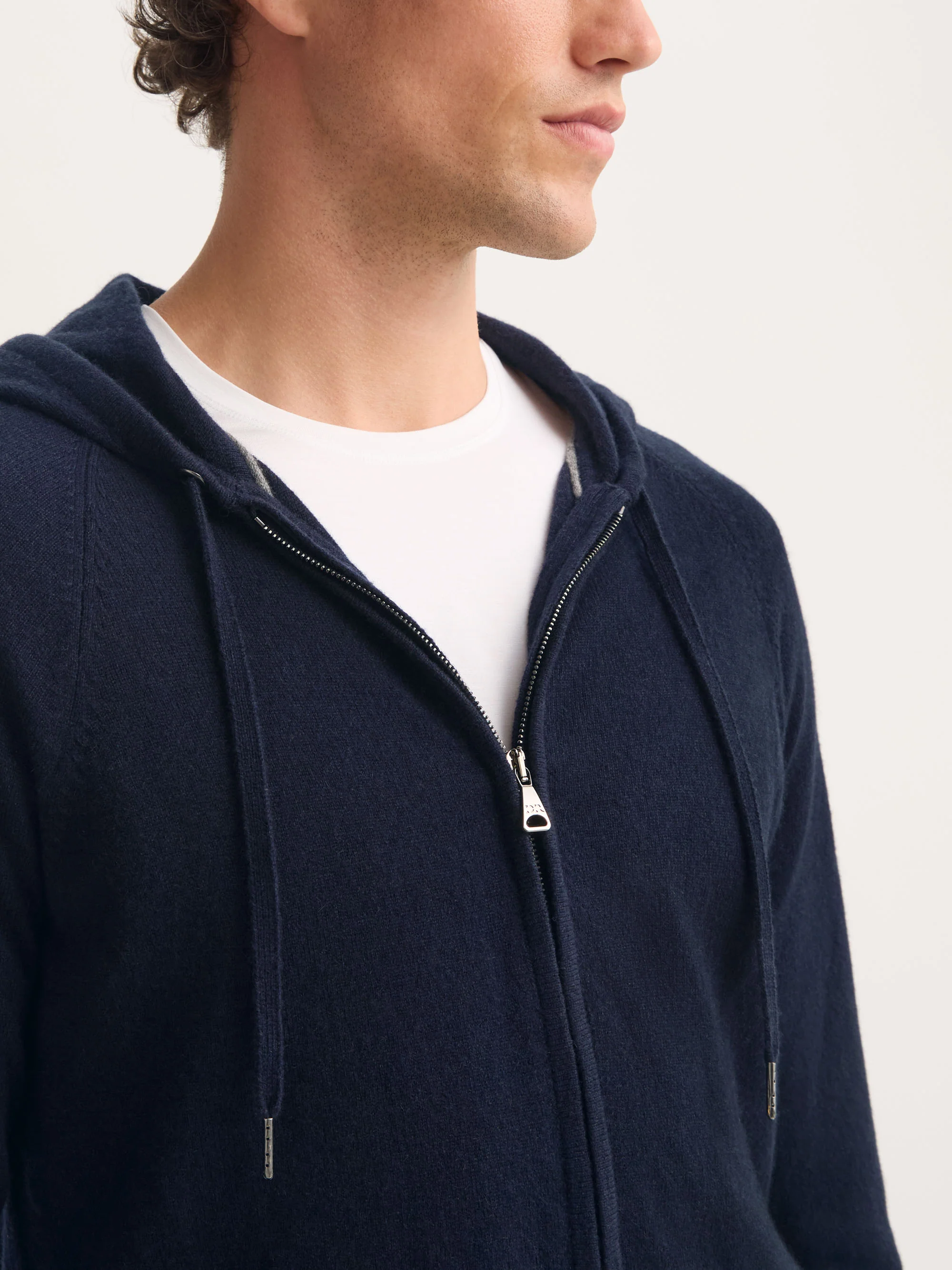 Men's Zip Up Hoodie Finley Cashmere Navy - Image 2
