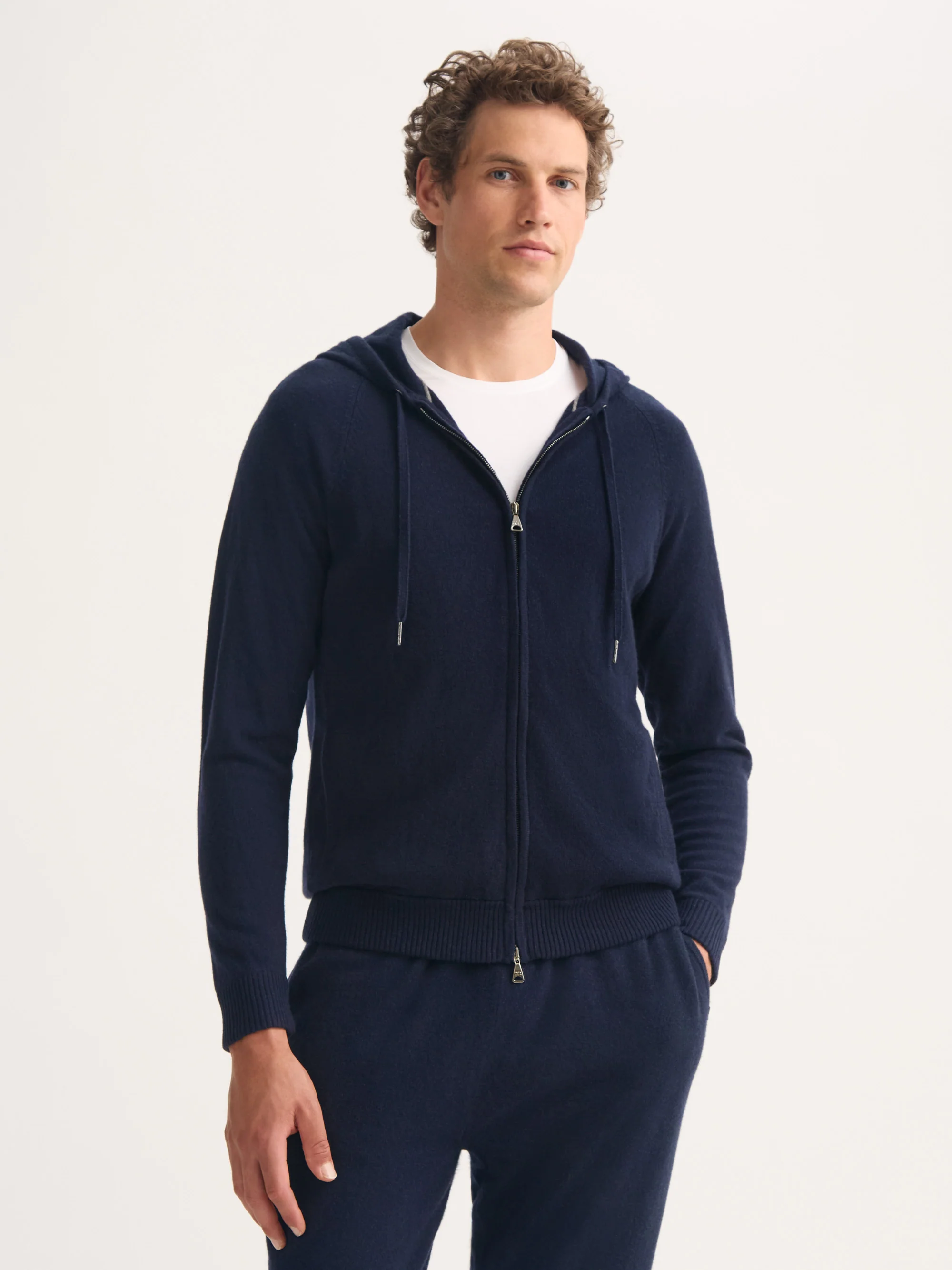 Men's Zip Up Hoodie Finley Cashmere Navy - Image 7