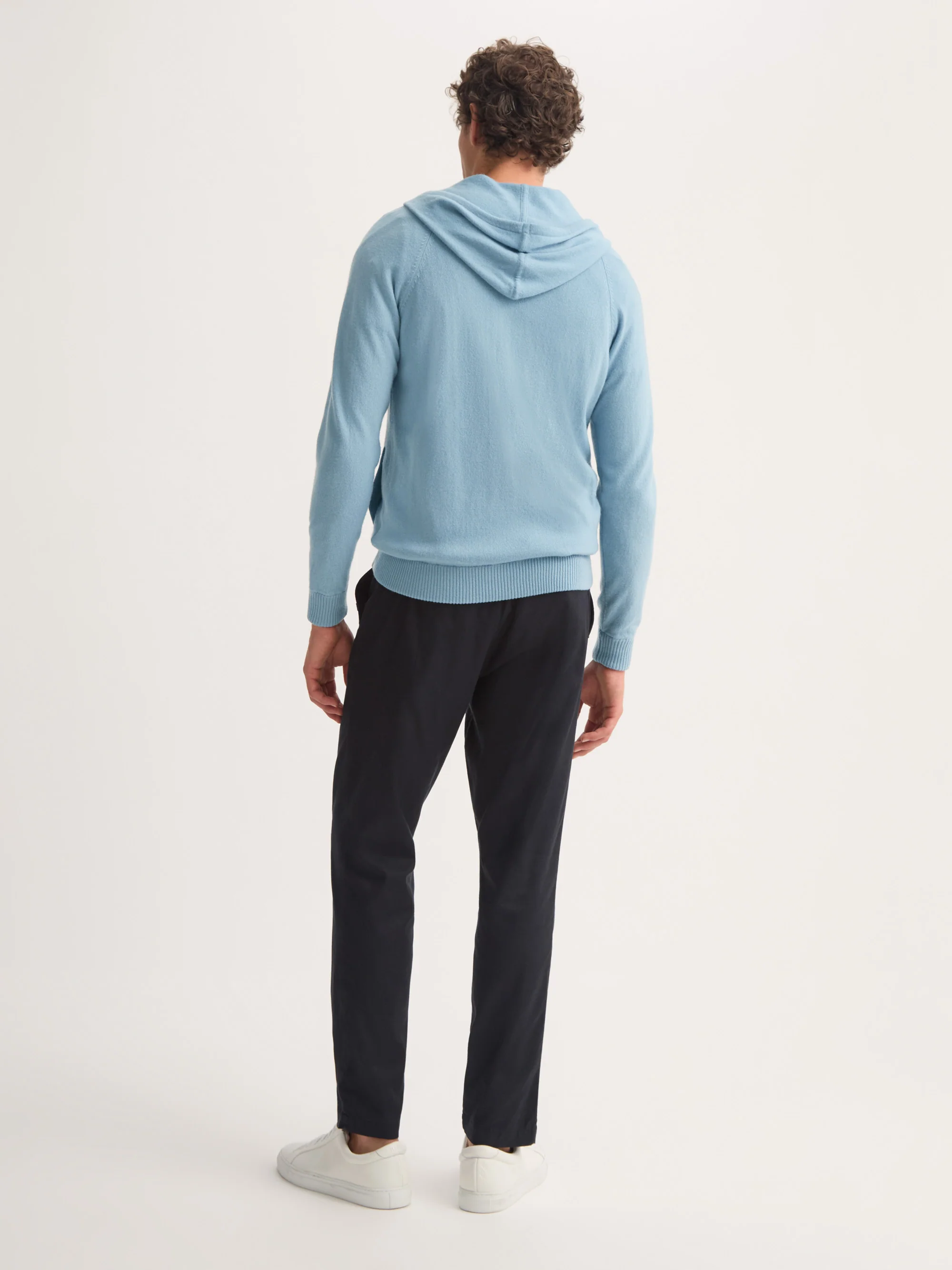 Men's Zip Up Hoodie Finley Cashmere Stone Blue - Image 3