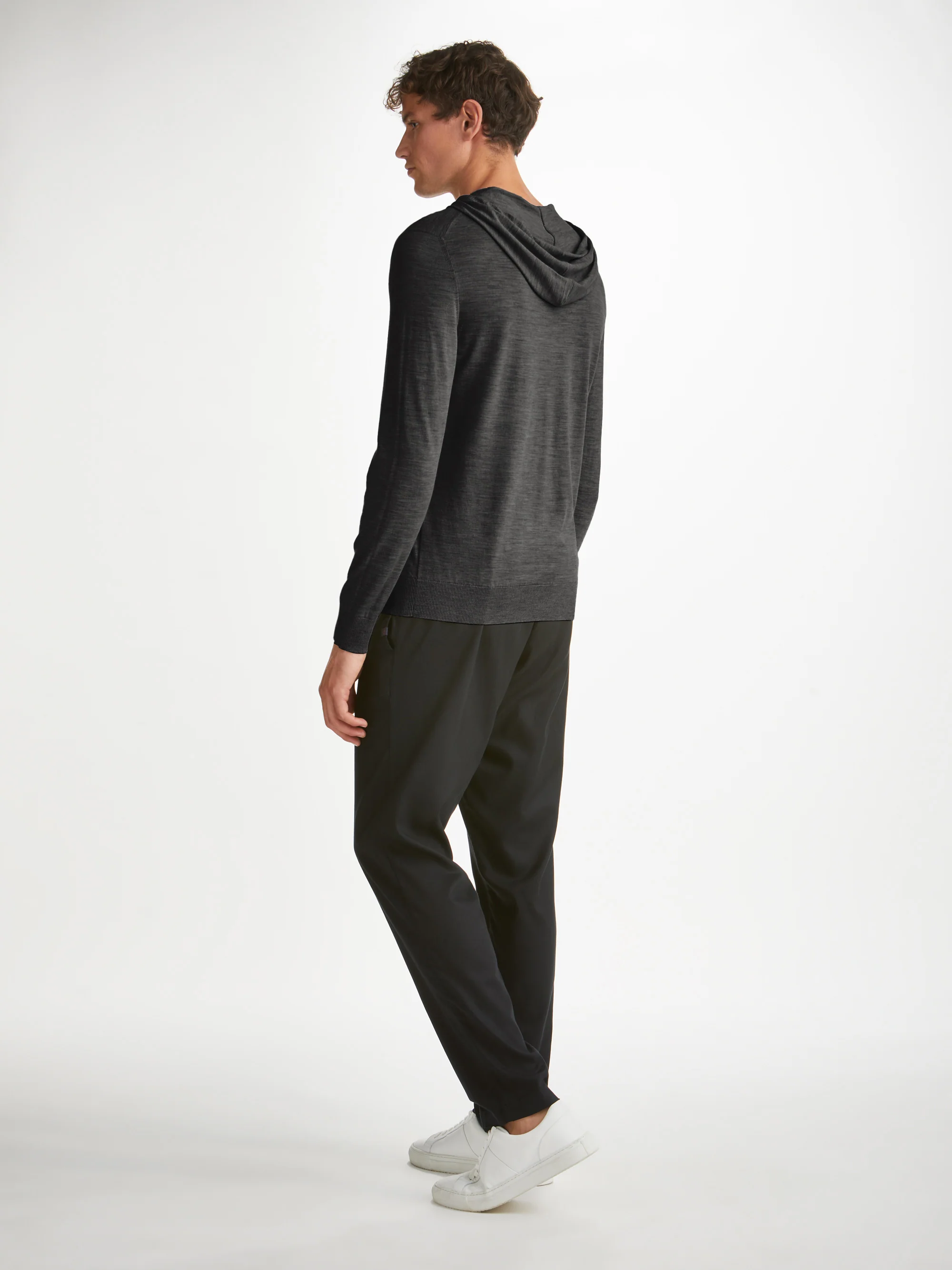 Men's Pullover Hoodie Orson Merino Wool Charcoal - Image 3