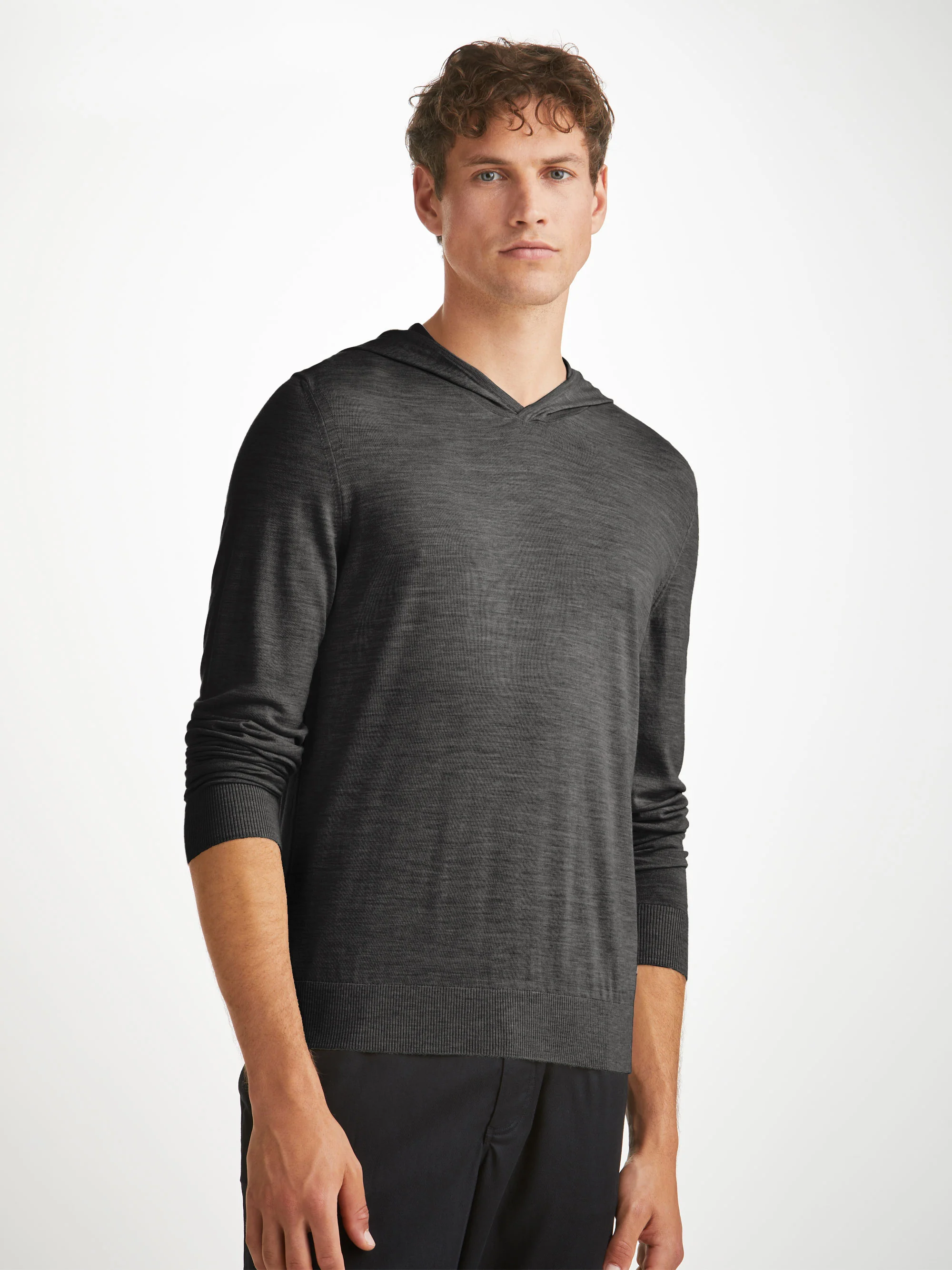 Men's Pullover Hoodie Orson Merino Wool Charcoal - Image 7