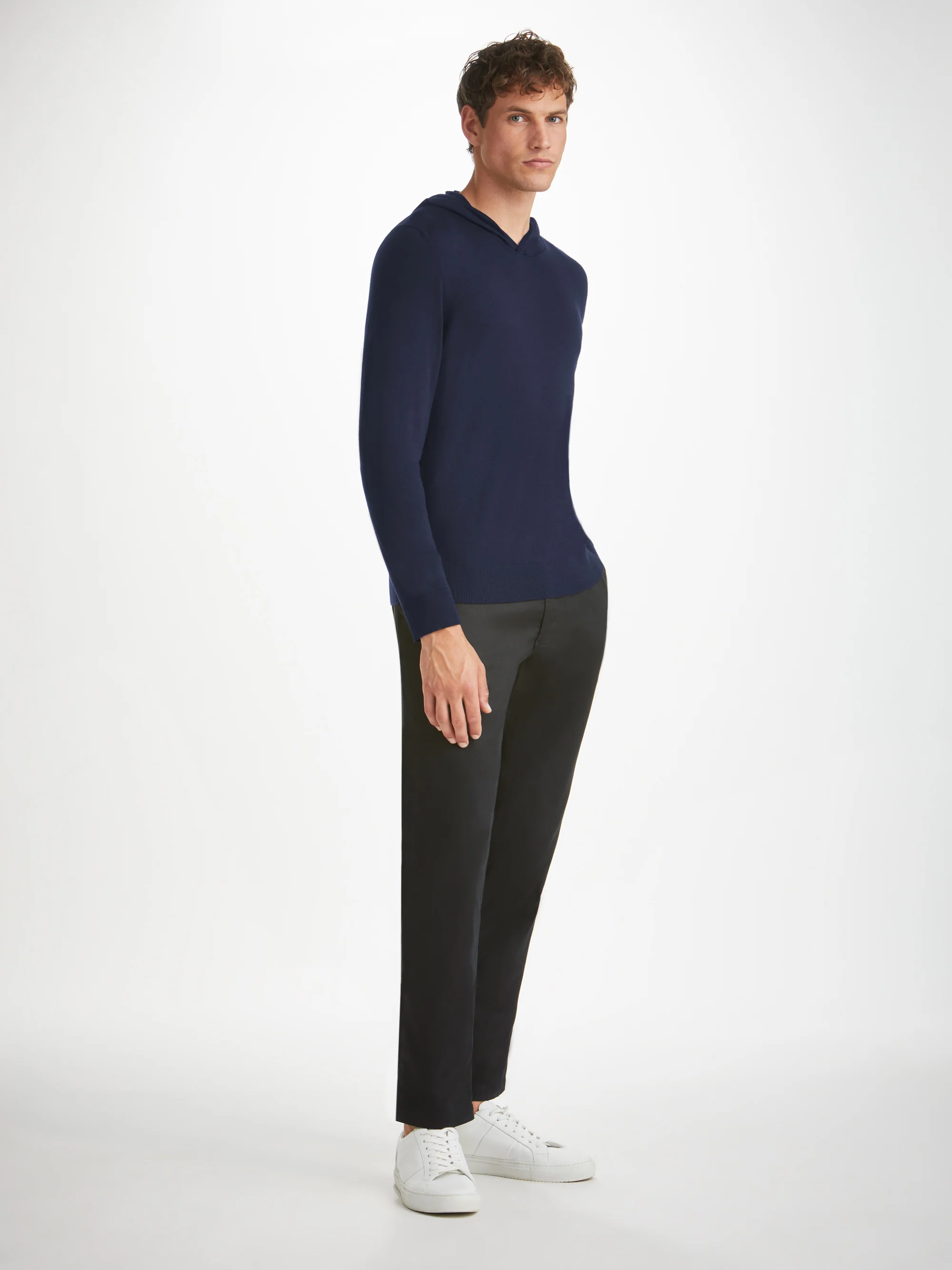 Men's Pullover Hoodie Orson Merino Wool Navy - Image 3