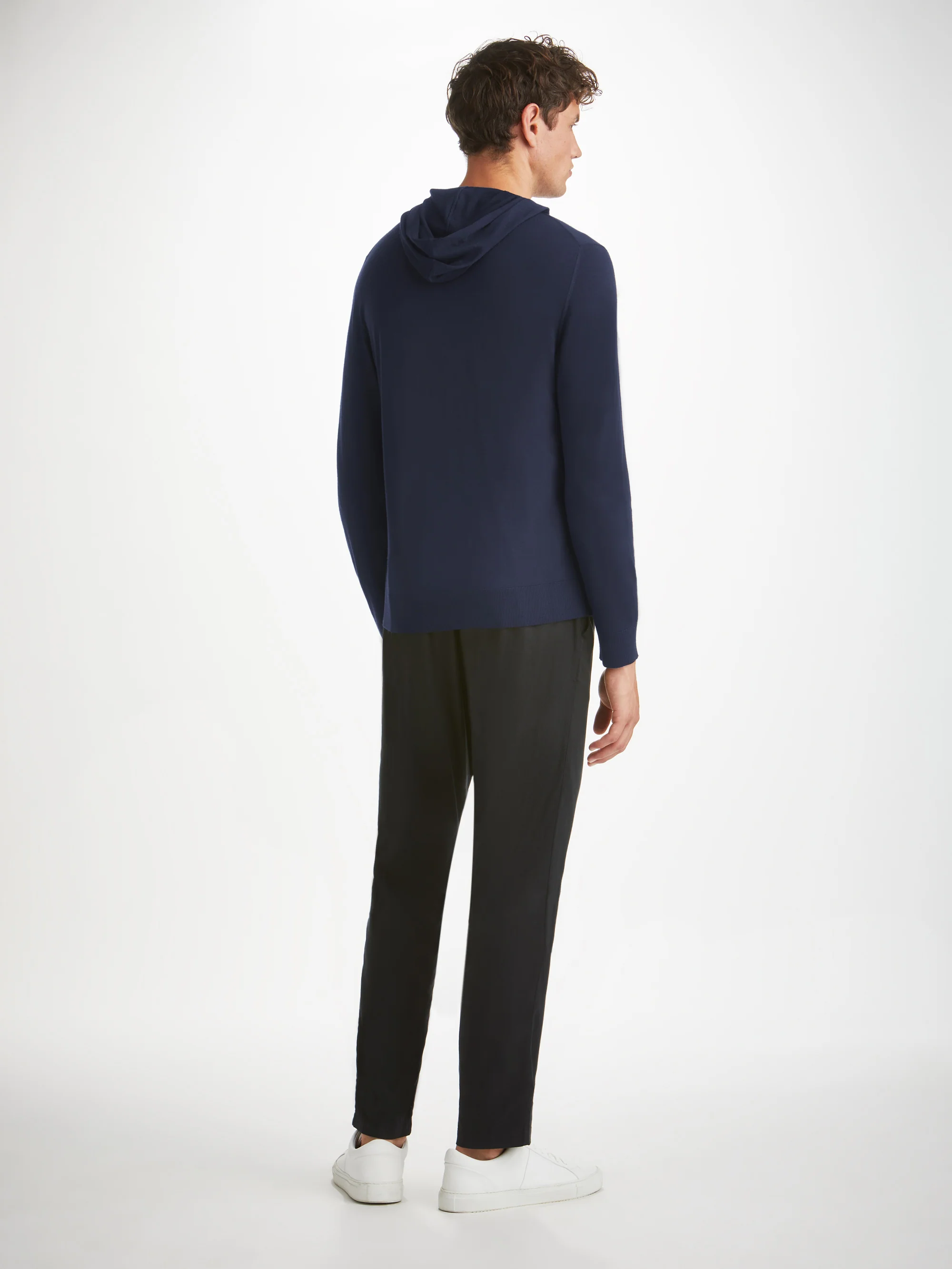 Men's Pullover Hoodie Orson Merino Wool Navy - Image 4