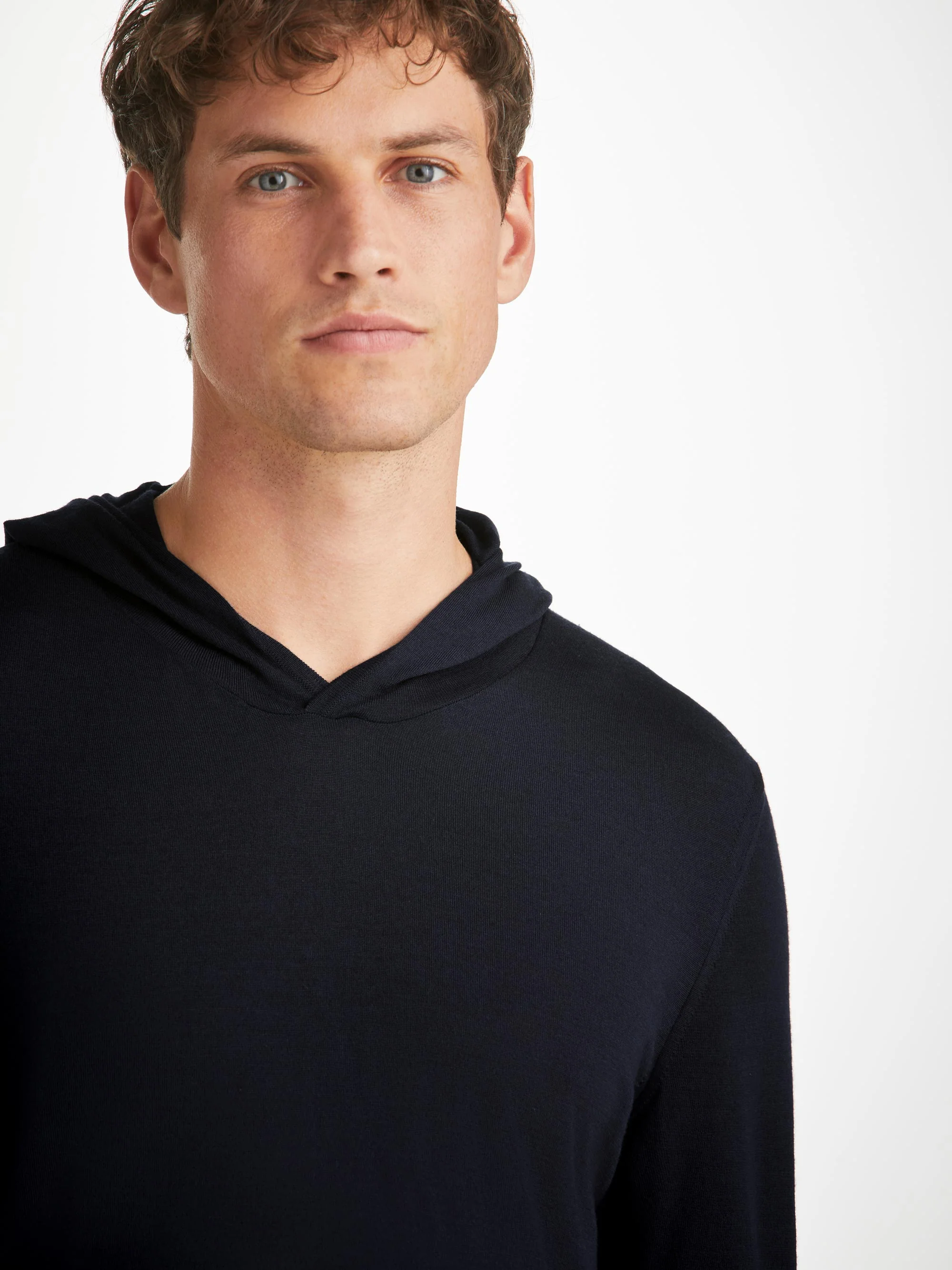Men's Pullover Hoodie Orson Merino Wool Navy - Image 5