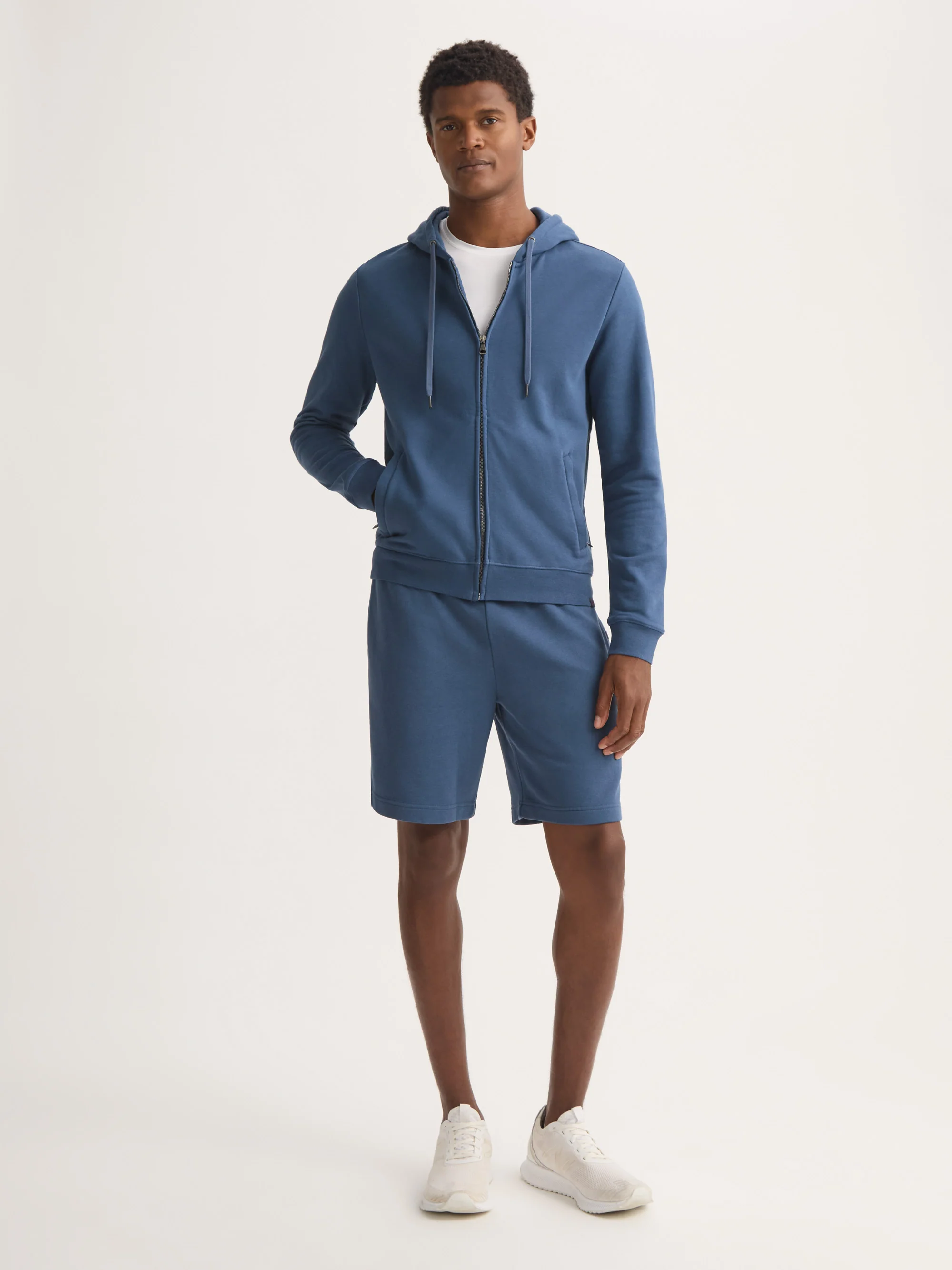 Men's Zip Up Hoodie Quinn Cotton Modal Denim - Image 3