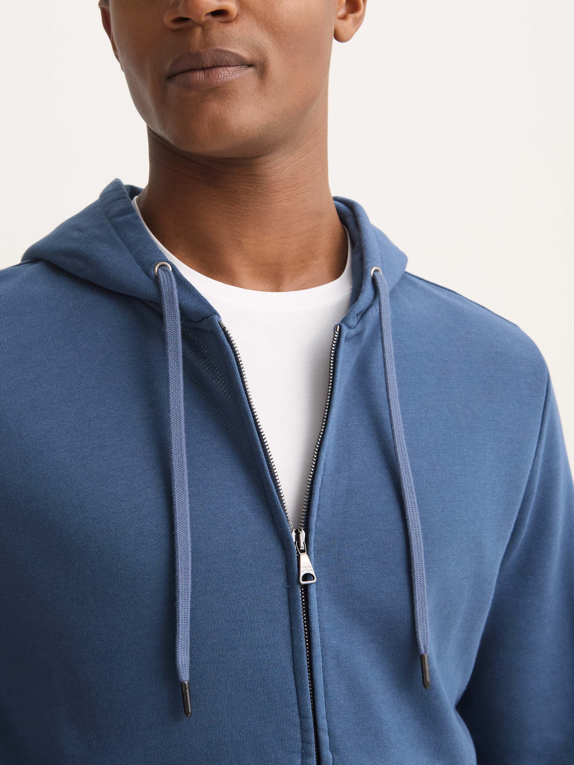 Men's Zip Up Hoodie Quinn Cotton Modal Denim - Image 5