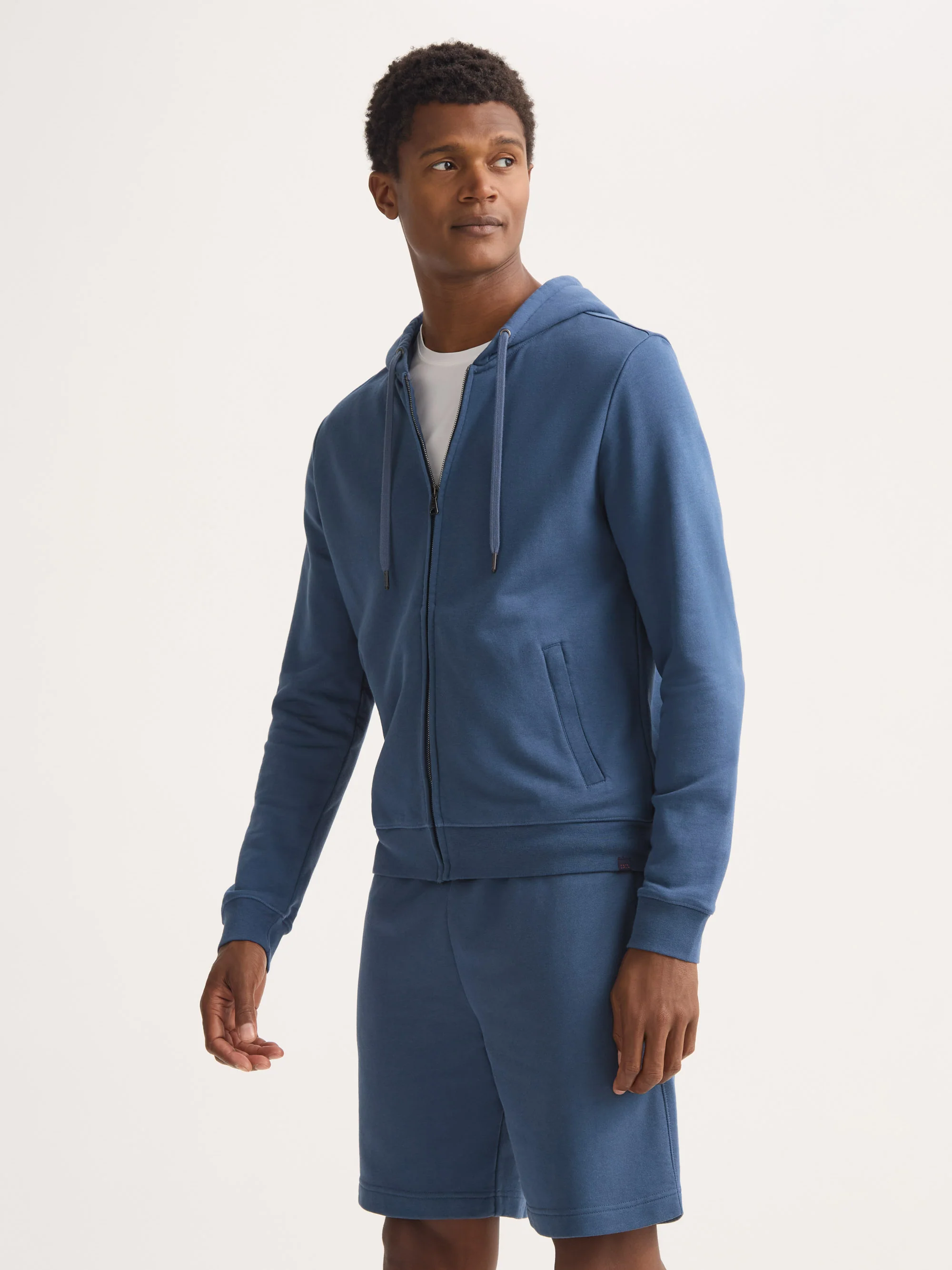 Men's Zip Up Hoodie Quinn Cotton Modal Denim - Image 6