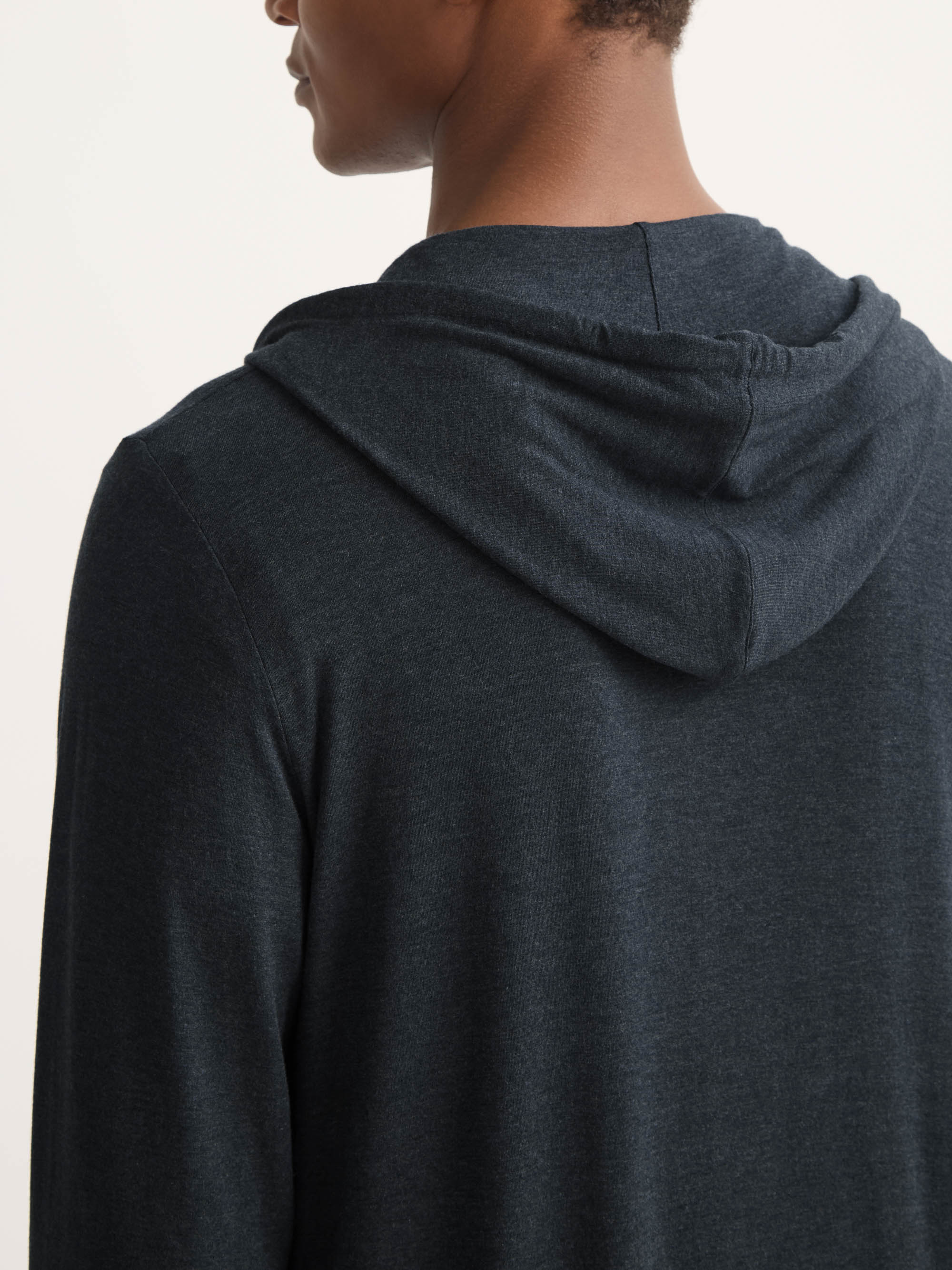 Men's Jersey Zip Up Hoodie Marlowe Micro Modal Anthracite - Image 5