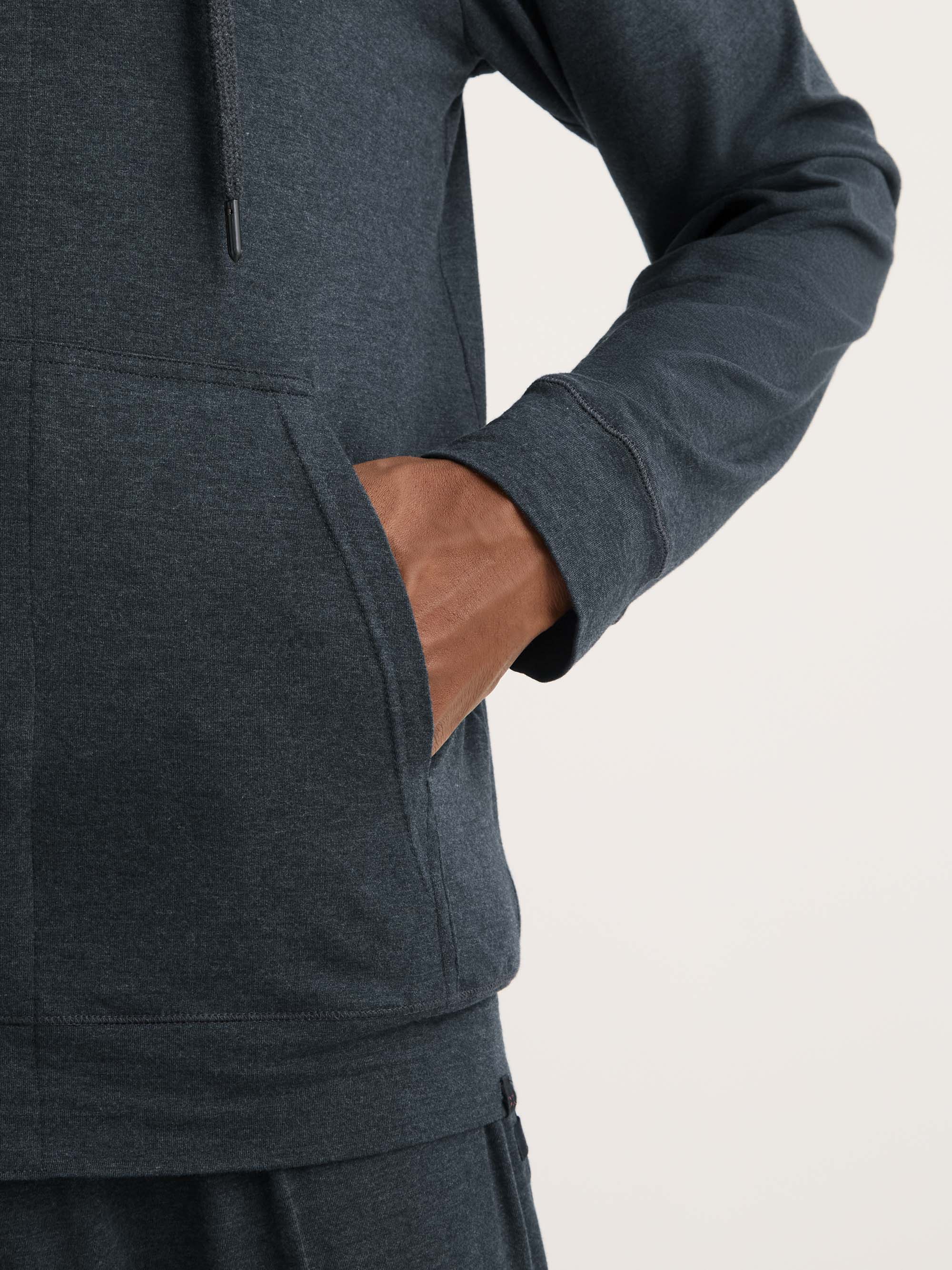Men's Jersey Zip Up Hoodie Marlowe Micro Modal Anthracite - Image 6