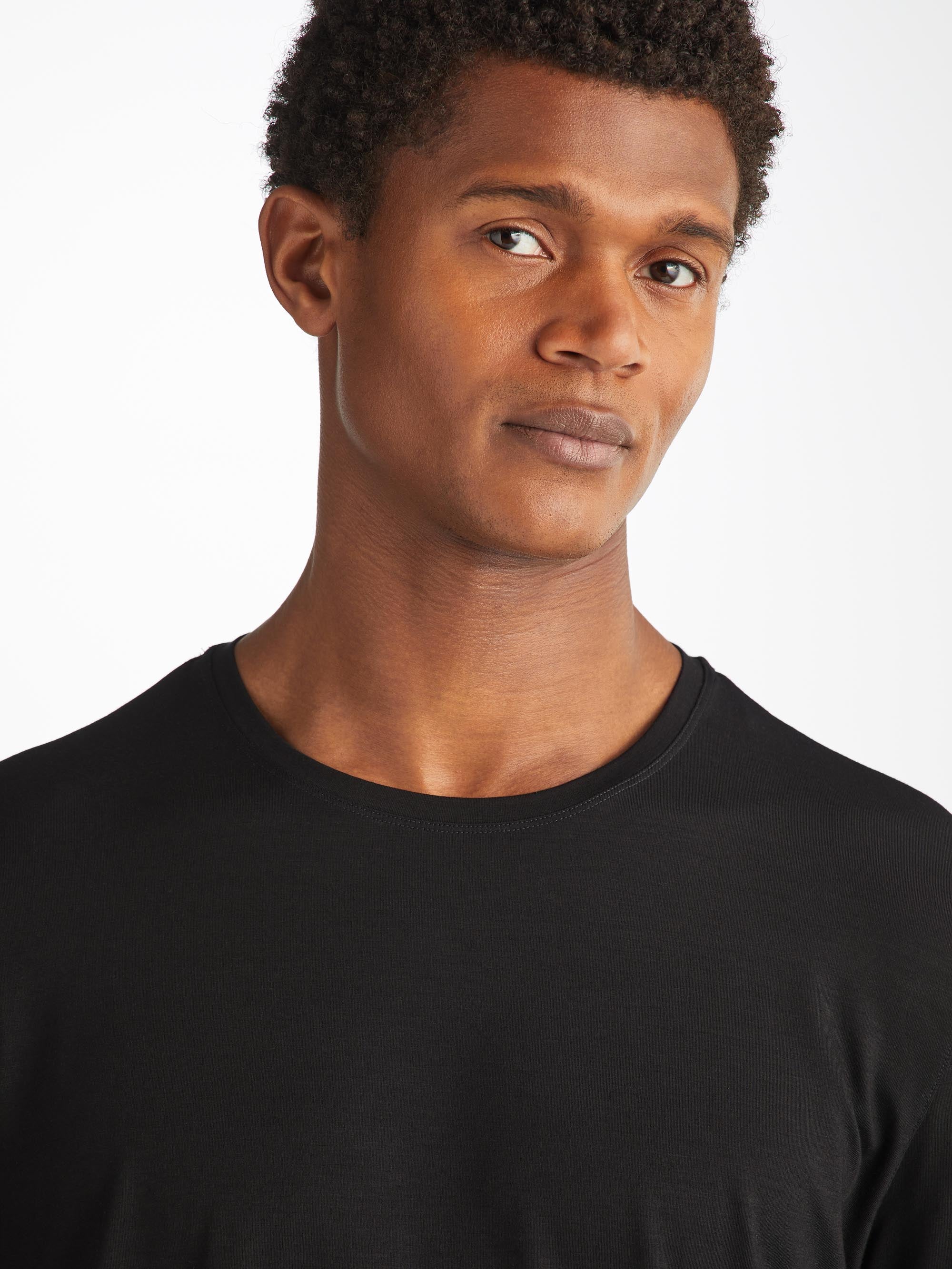 Men's Long Sleeve T-Shirt Basel Micro Modal Stretch Black - Image 4