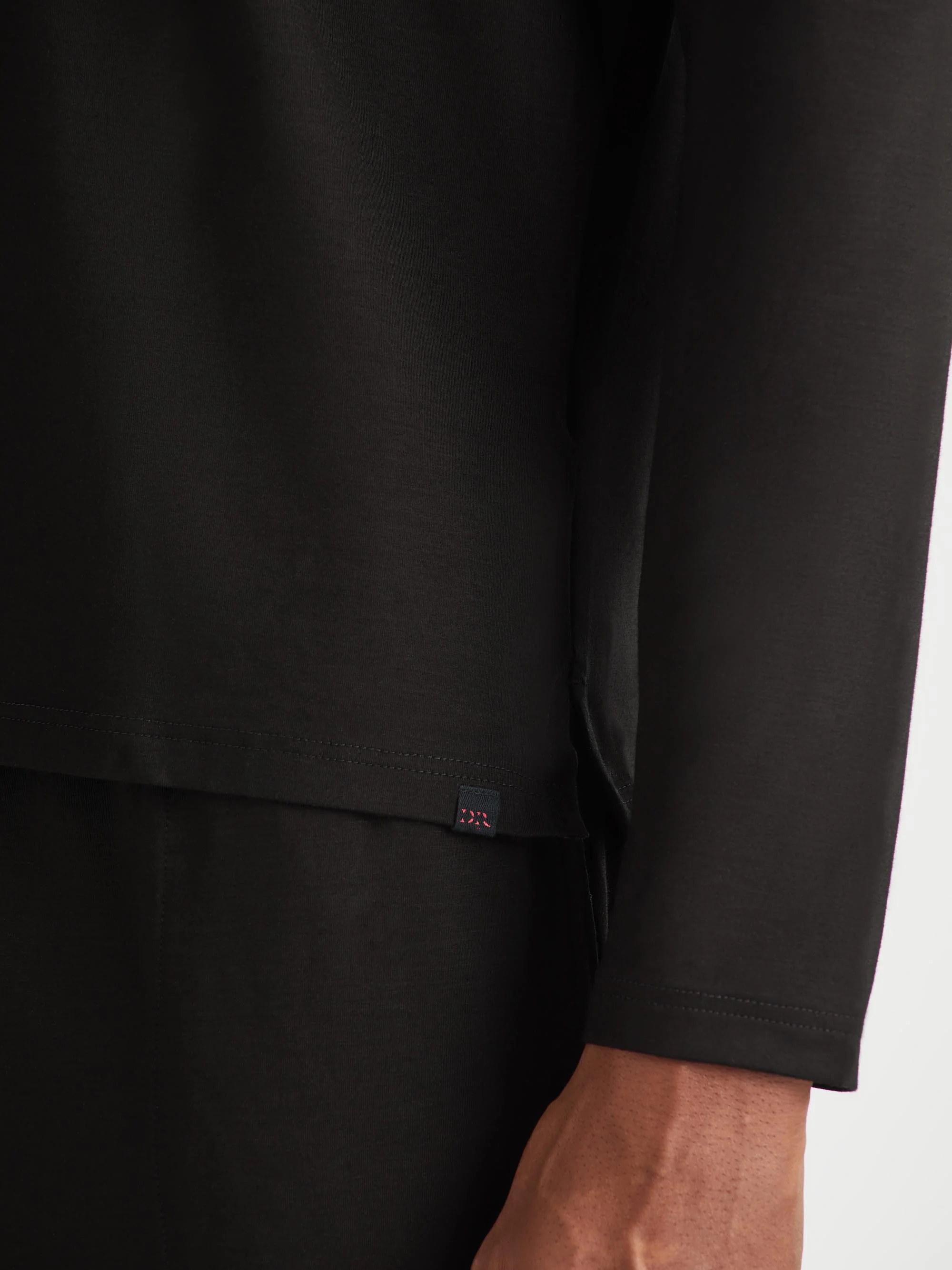 Men's Long Sleeve T-Shirt Basel Micro Modal Stretch Black - Image 6