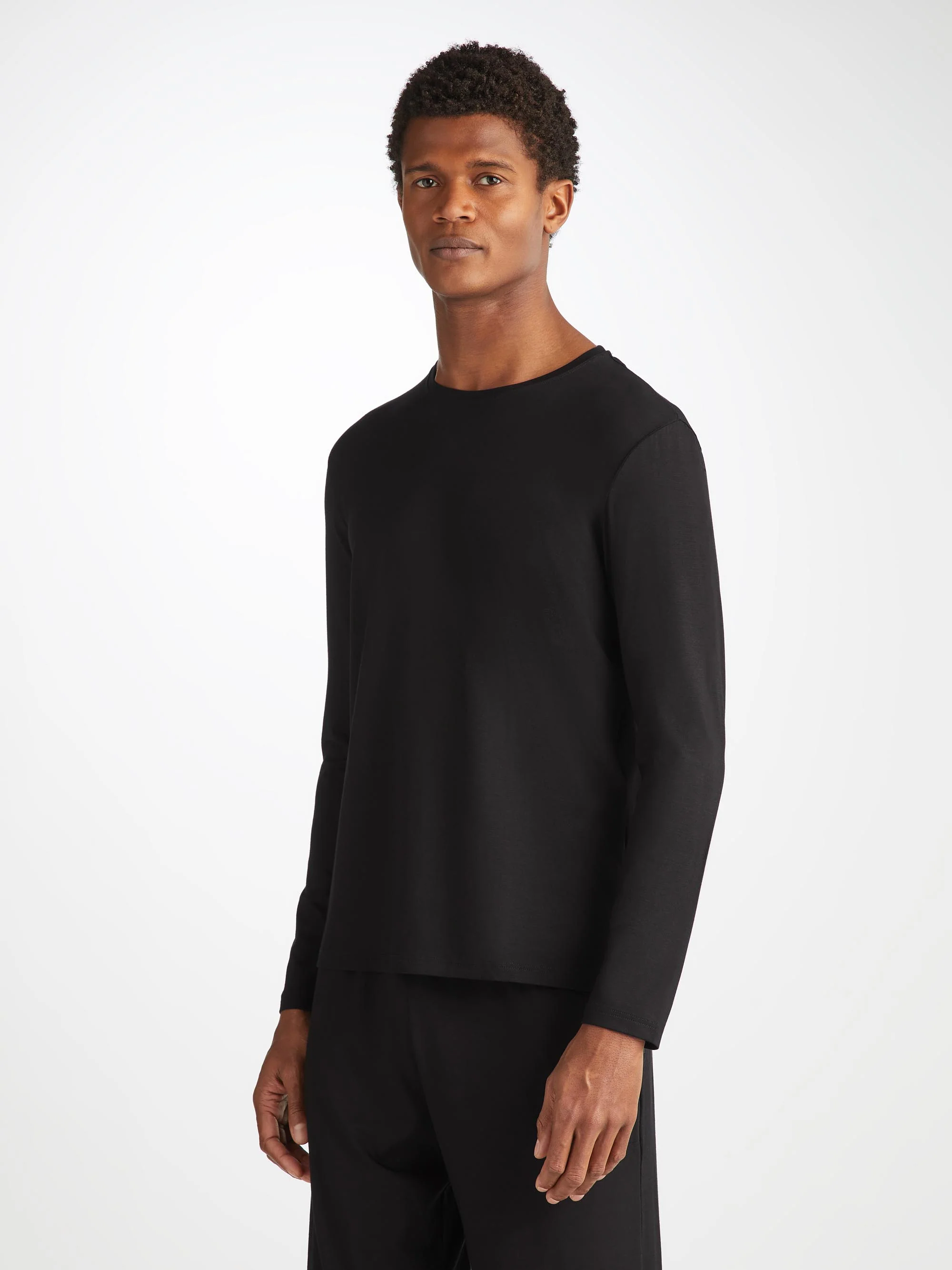 Men's Long Sleeve T-Shirt Basel Micro Modal Stretch Black - Image 7