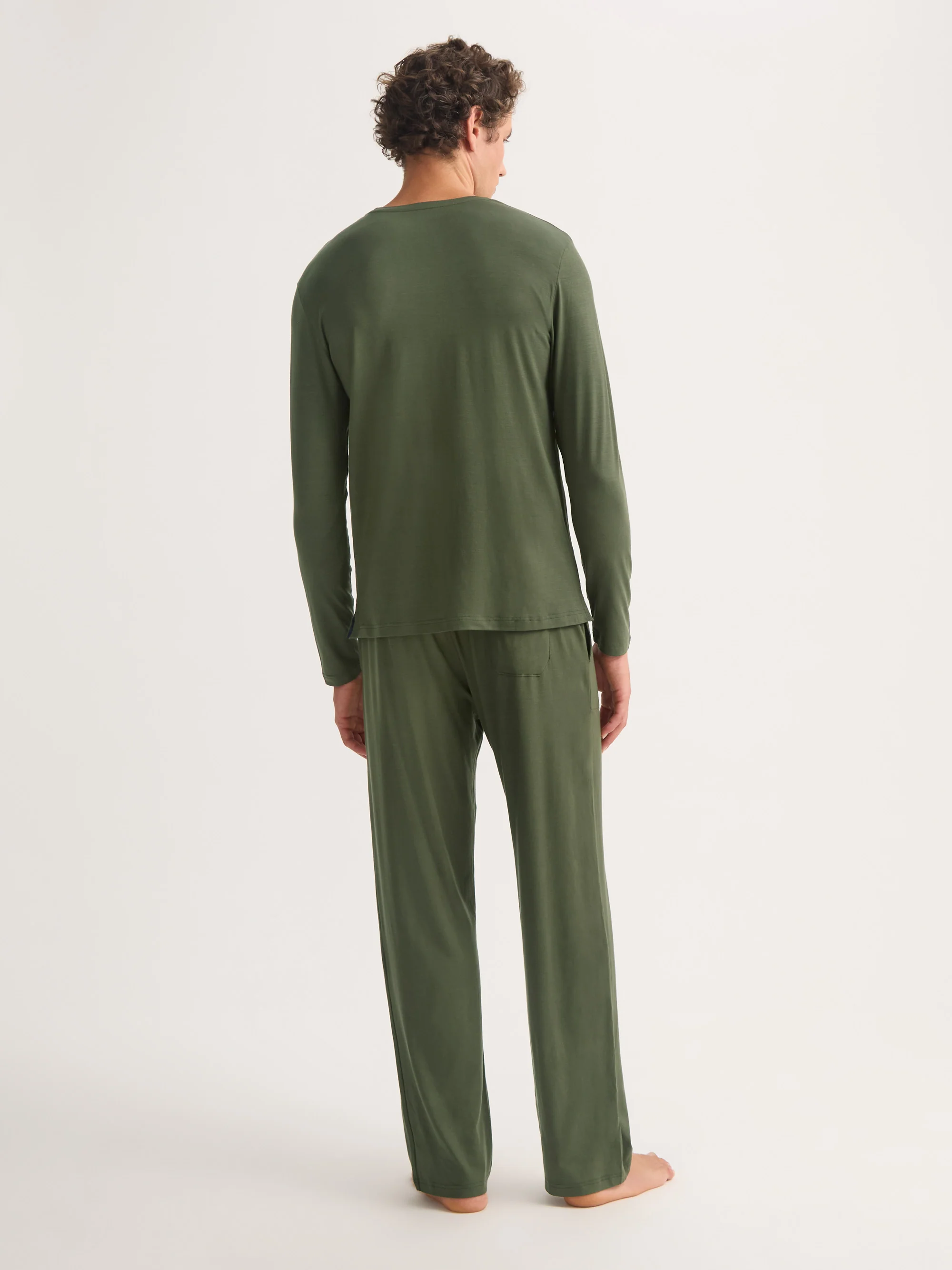 Men's Long Sleeve T-Shirt Basel Micro Modal Stretch Evergreen - Image 3