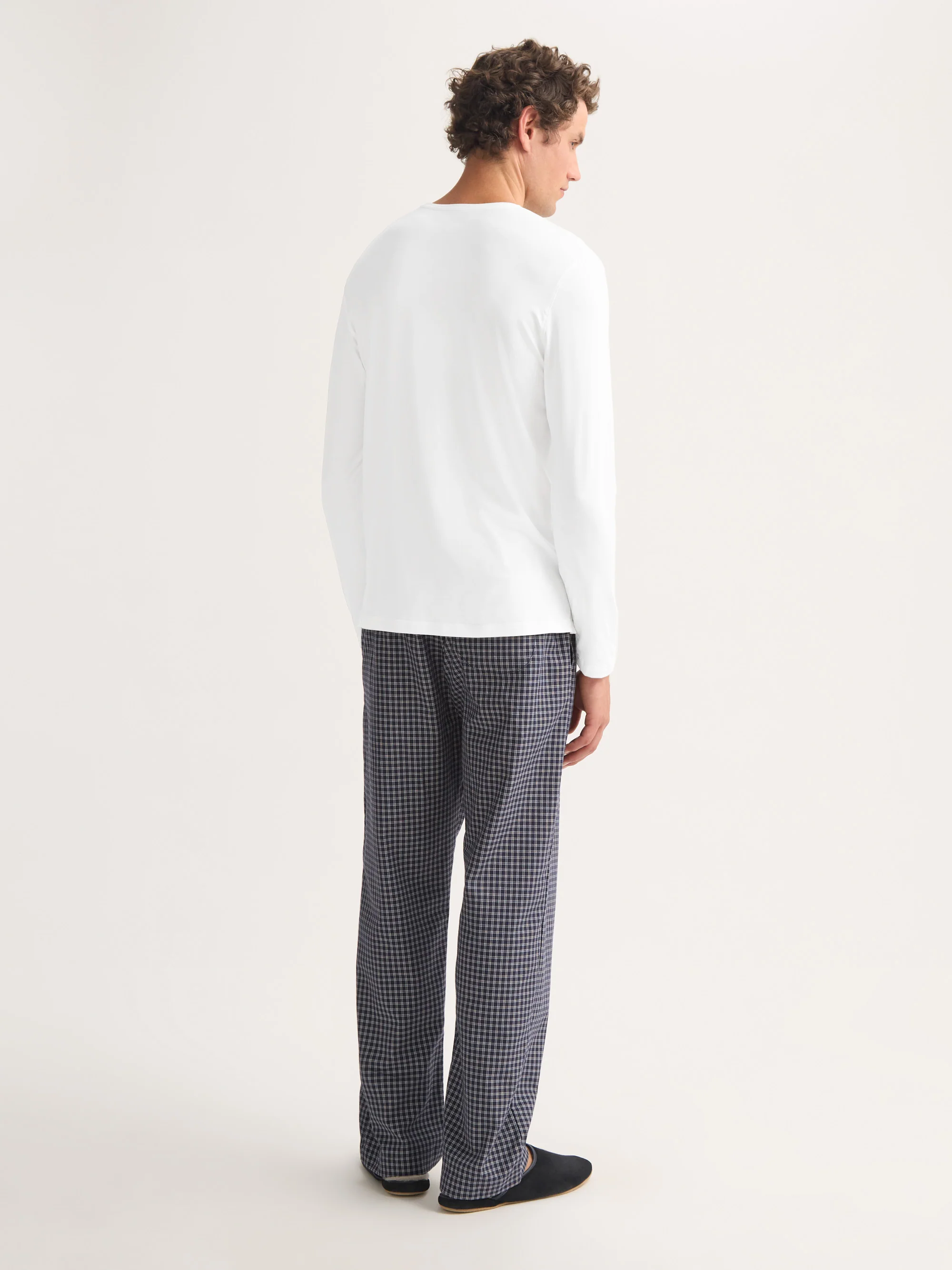 Men's Long Sleeve T-Shirt Basel Micro Modal Stretch White - Image 4