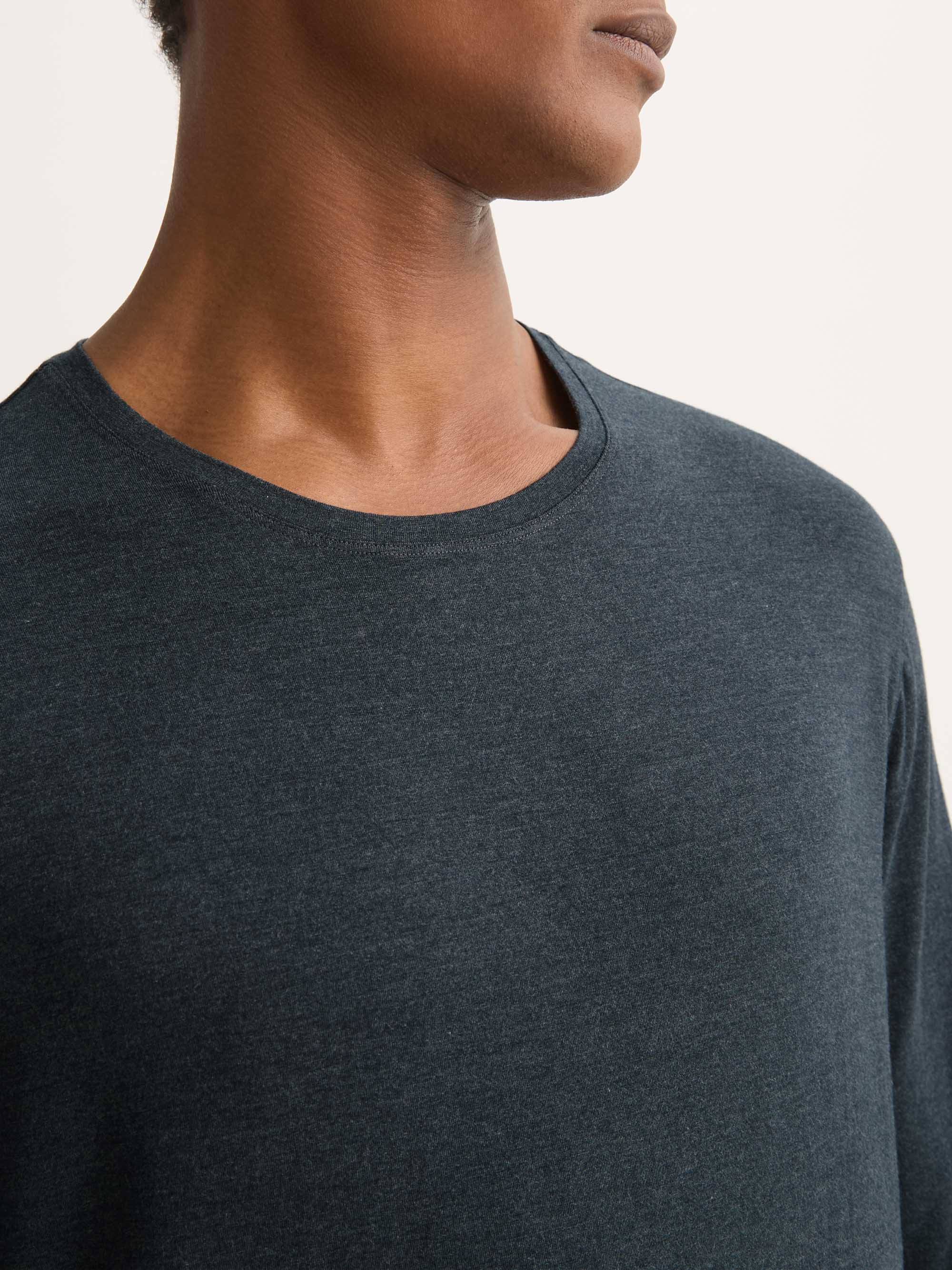 Men's Long Sleeve T-Shirt Marlowe Micro Modal Stretch Anthracite - Image 2