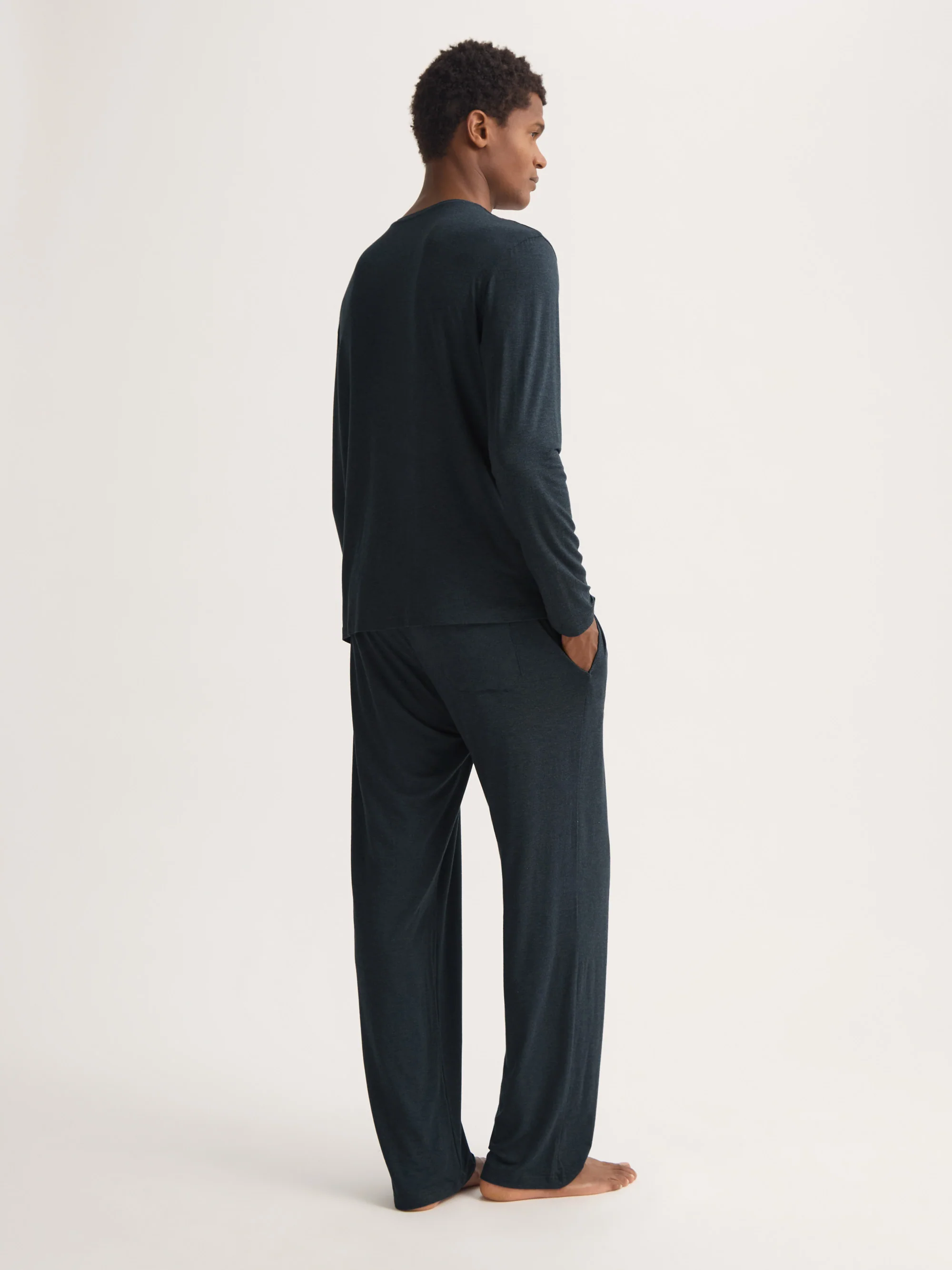 Men's Long Sleeve T-Shirt Marlowe Micro Modal Stretch Anthracite - Image 5