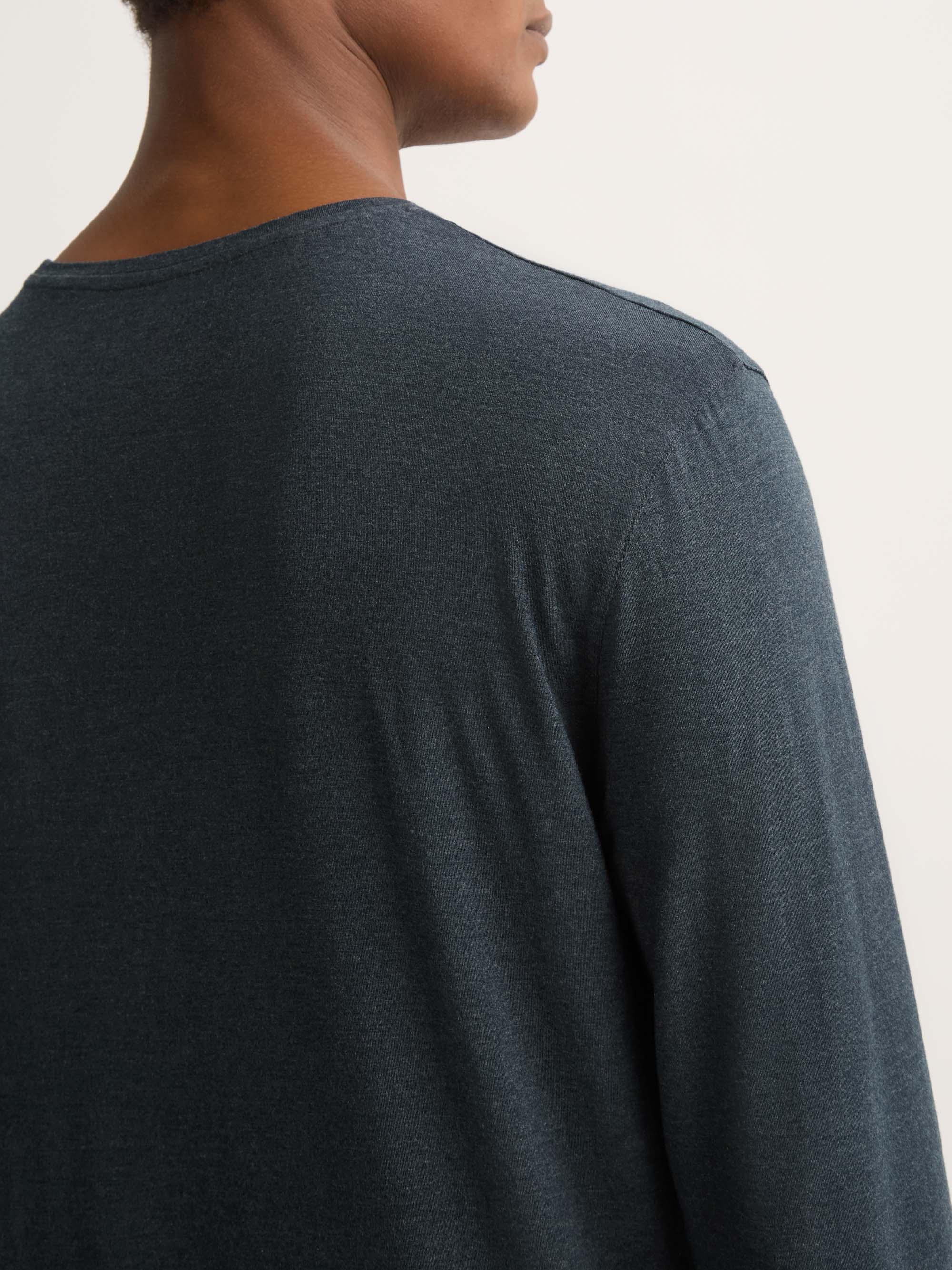 Men's Long Sleeve T-Shirt Marlowe Micro Modal Stretch Anthracite - Image 6