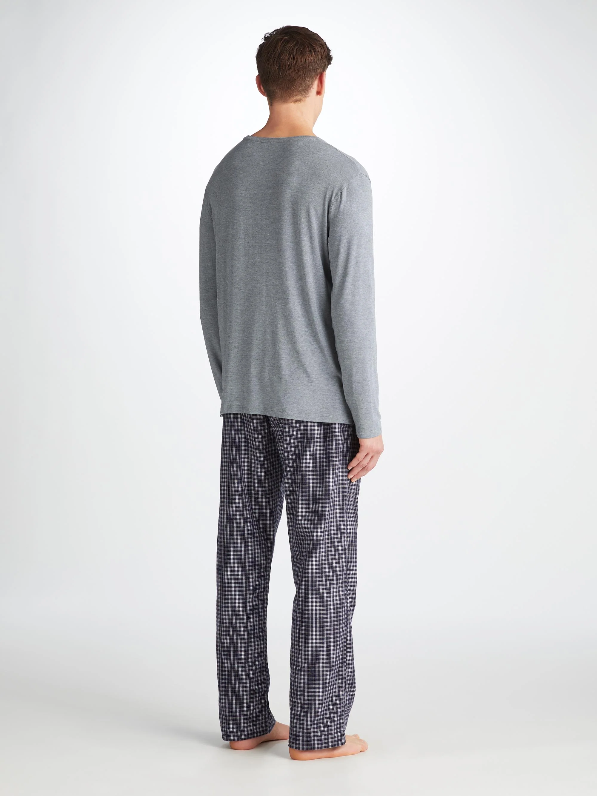 Men's Long Sleeve T-Shirt Marlowe Micro Modal Stretch Charcoal - Image 4