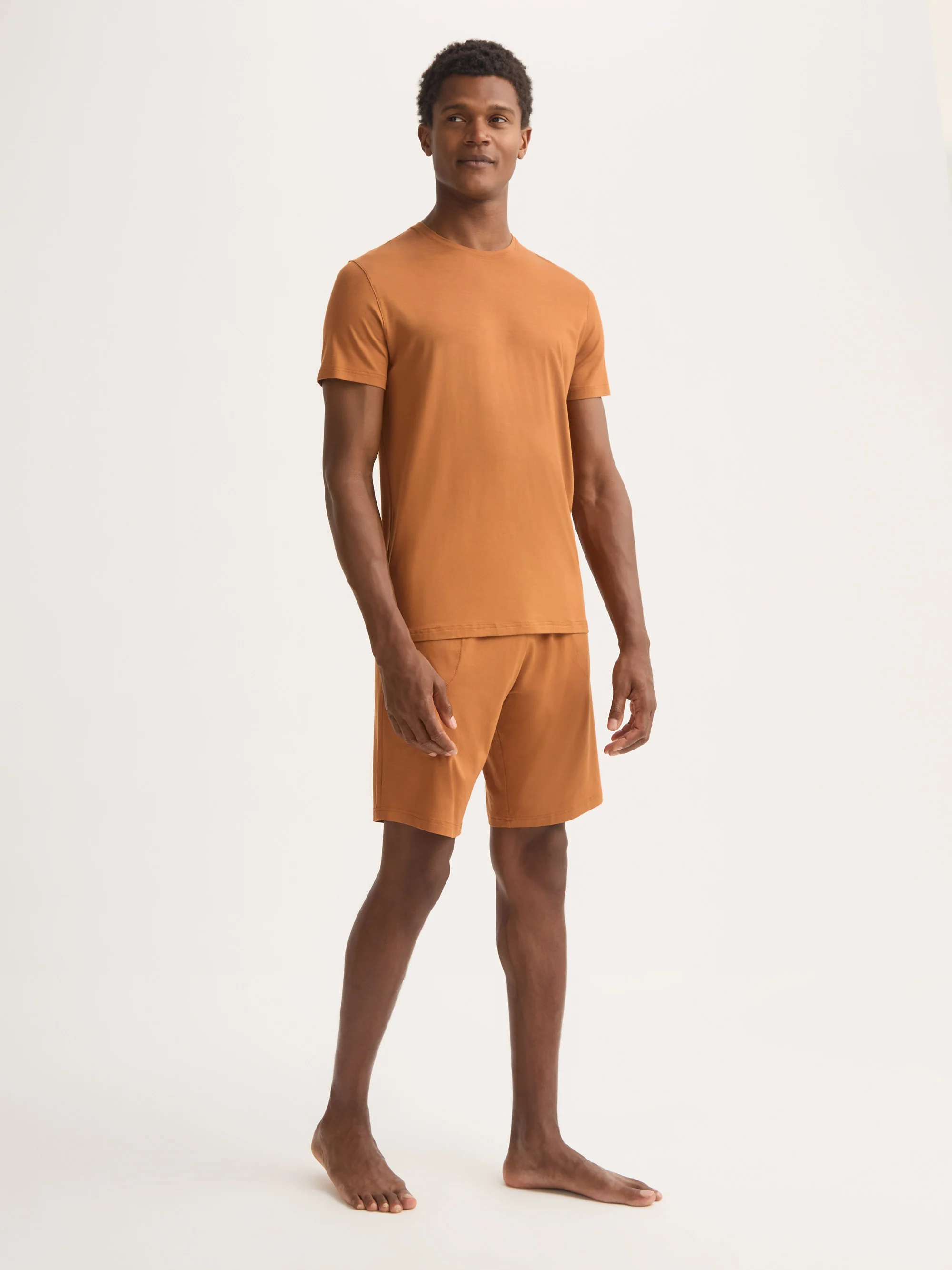 Men's Lounge Shorts Basel Micro Modal Stretch Brick Orange - Image 2