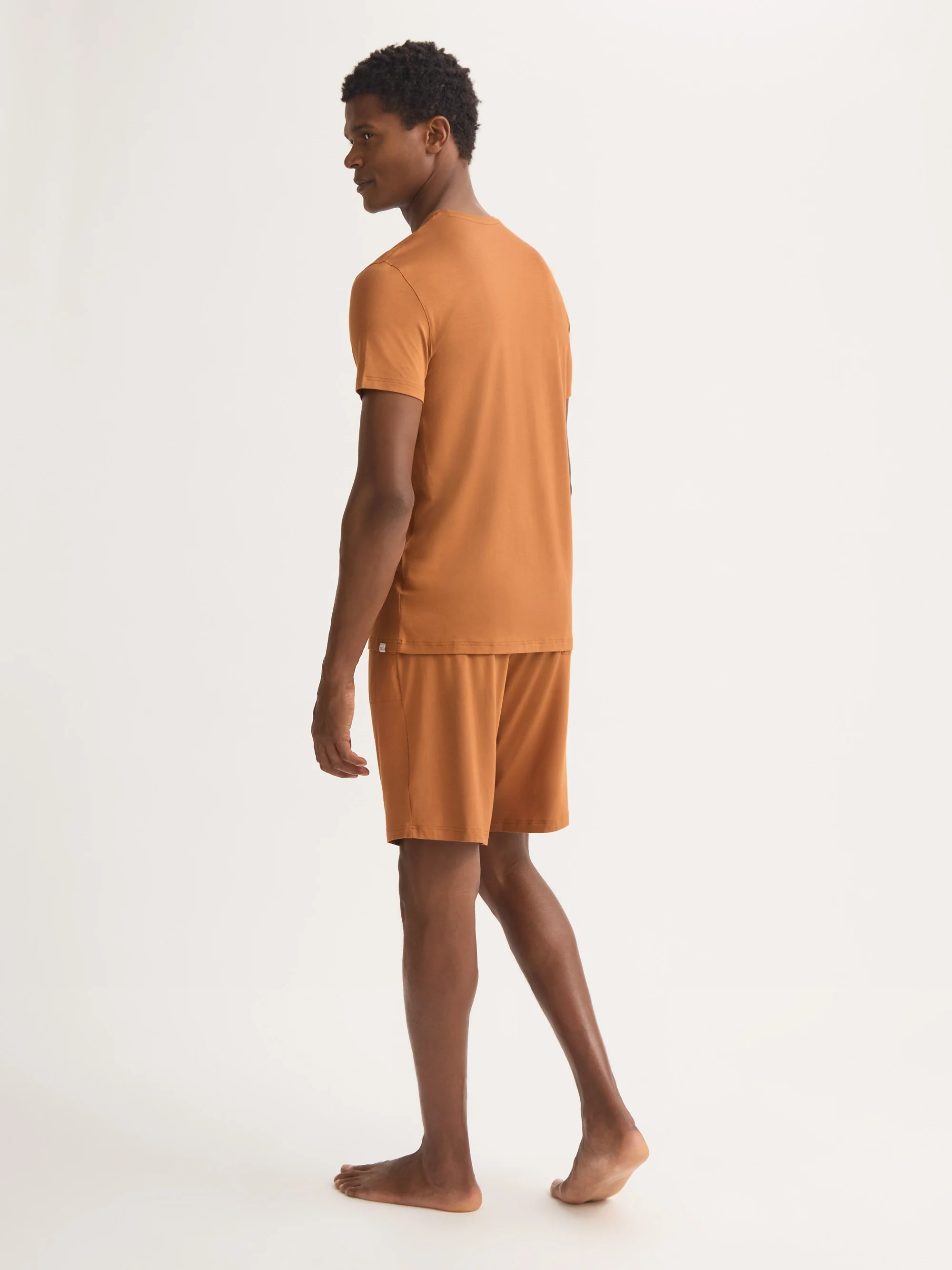 Men's Lounge Shorts Basel Micro Modal Stretch Brick Orange - Image 3