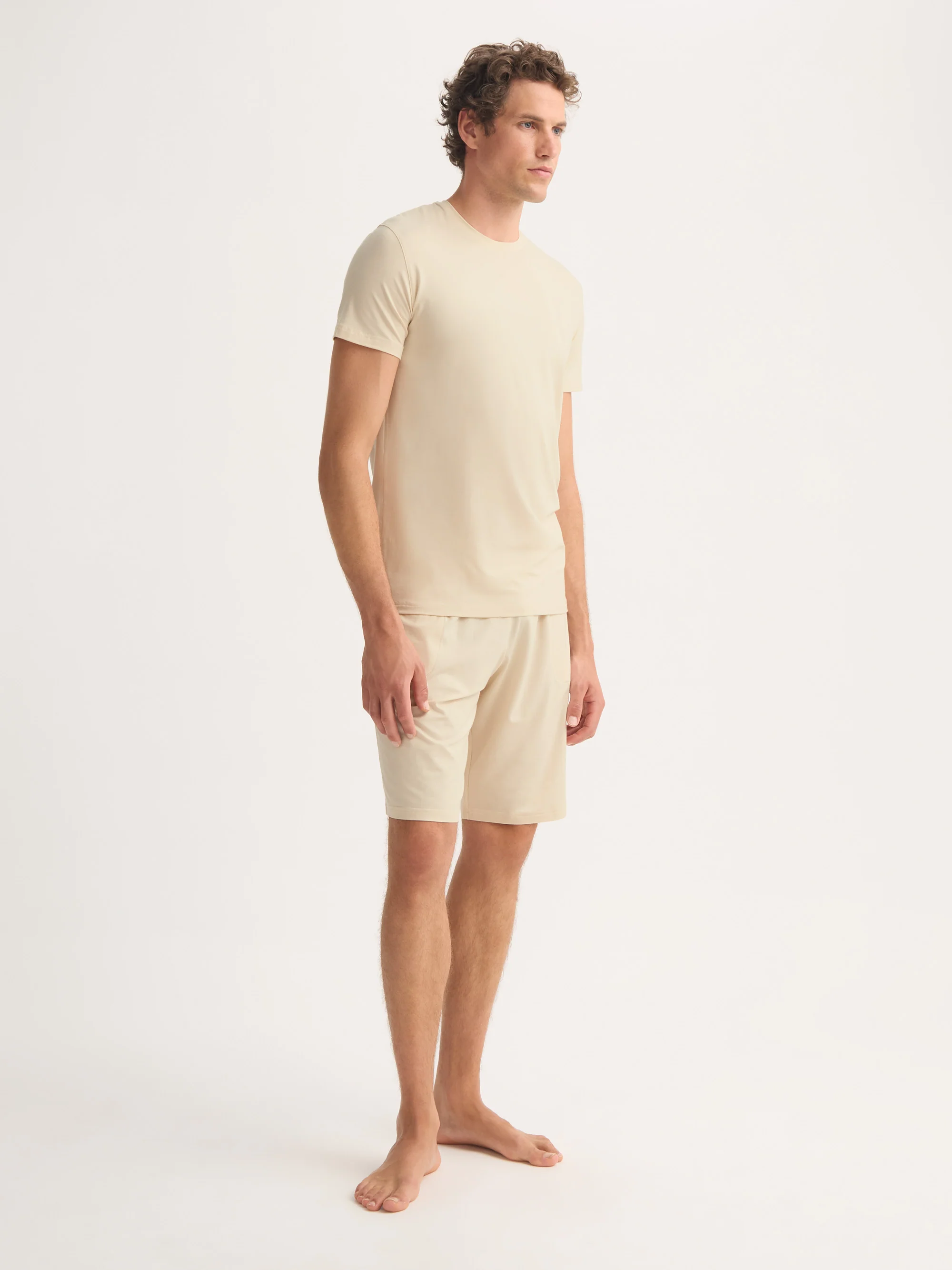 Men's Lounge Shorts Basel Micro Modal Stretch Ecru - Image 3