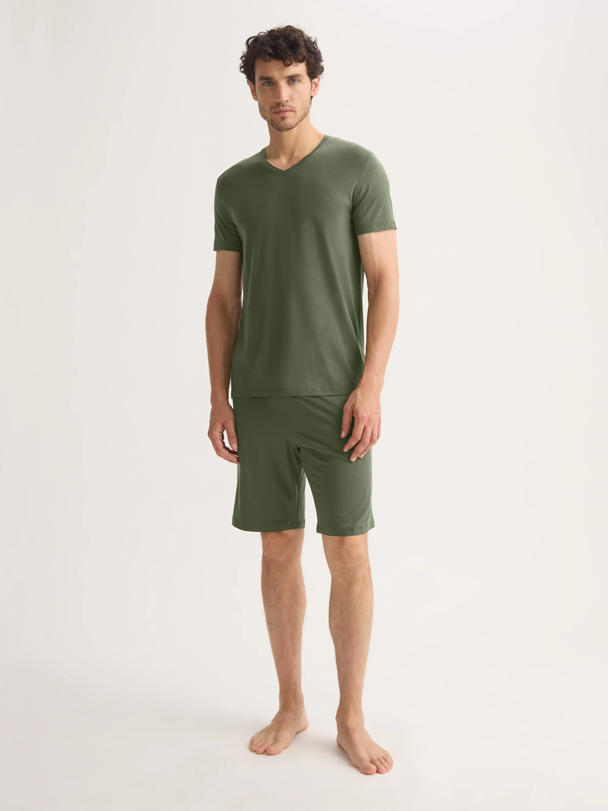 Men's Lounge Shorts Basel Micro Modal Stretch Evergreen - Image 3