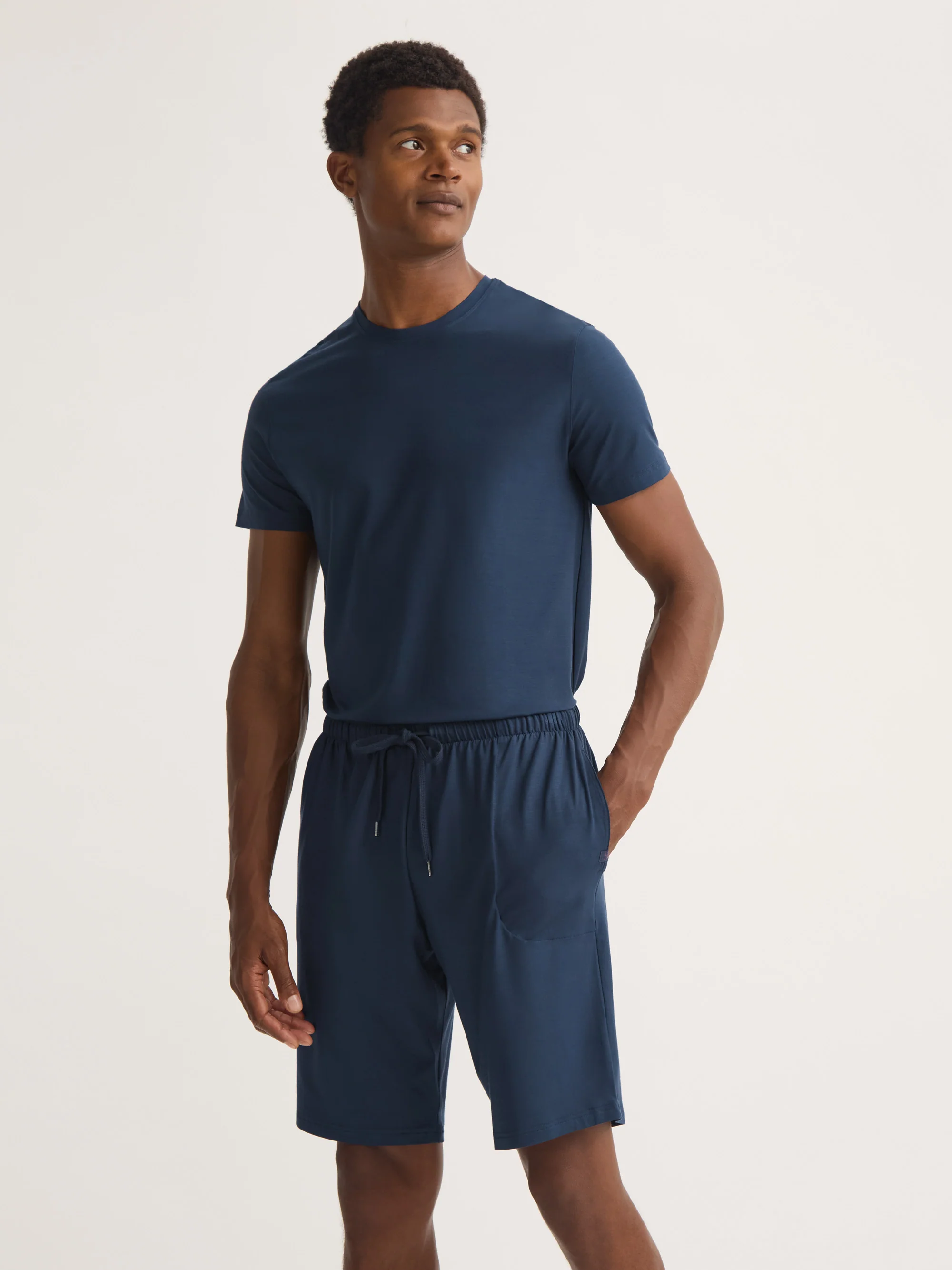 Men's Lounge Shorts Basel Micro Modal Stretch Navy  - Image 6